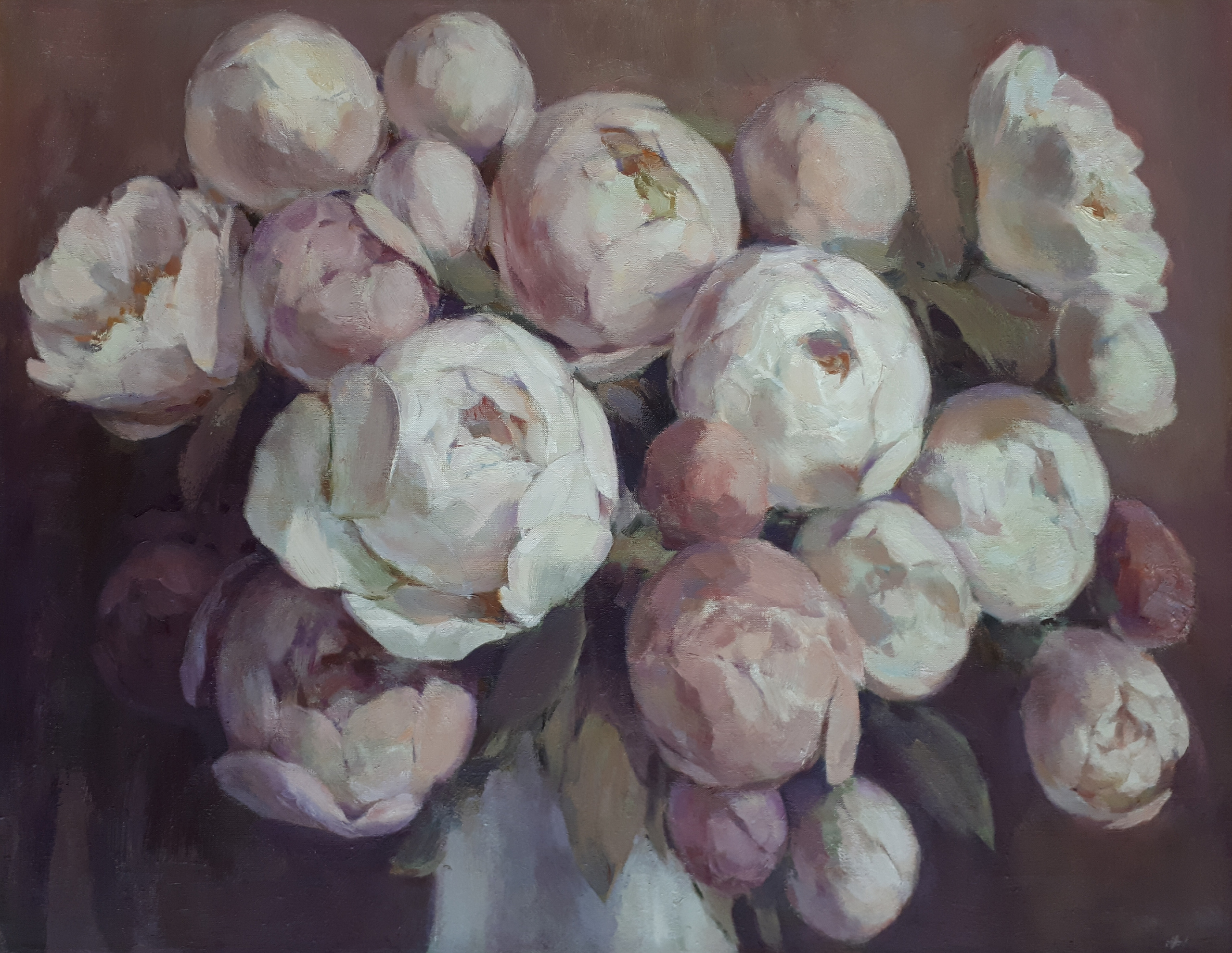 Натюрморт с пионами. Художник Алексей Никольский