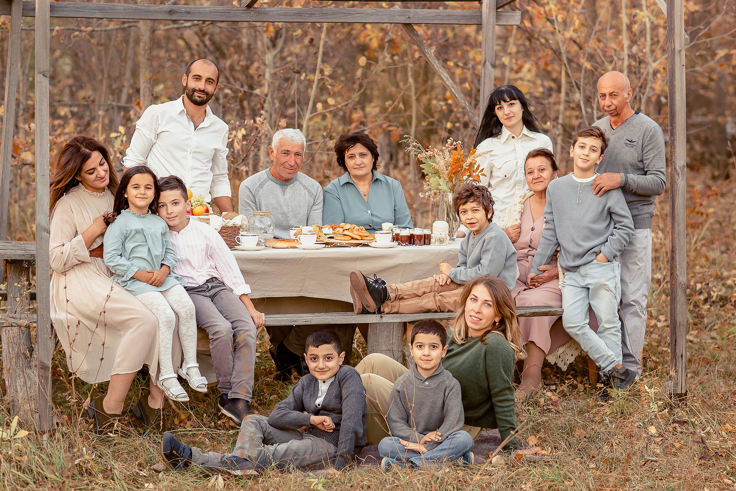 Съёмка большой семьи. Осень 2020. Семейный и детский фотограф в Пензе Анна Михайлова