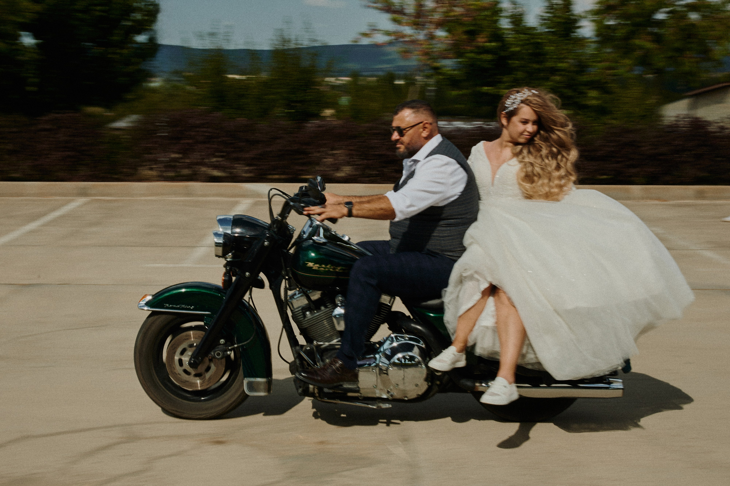 Байкерская свадебная фотосессия