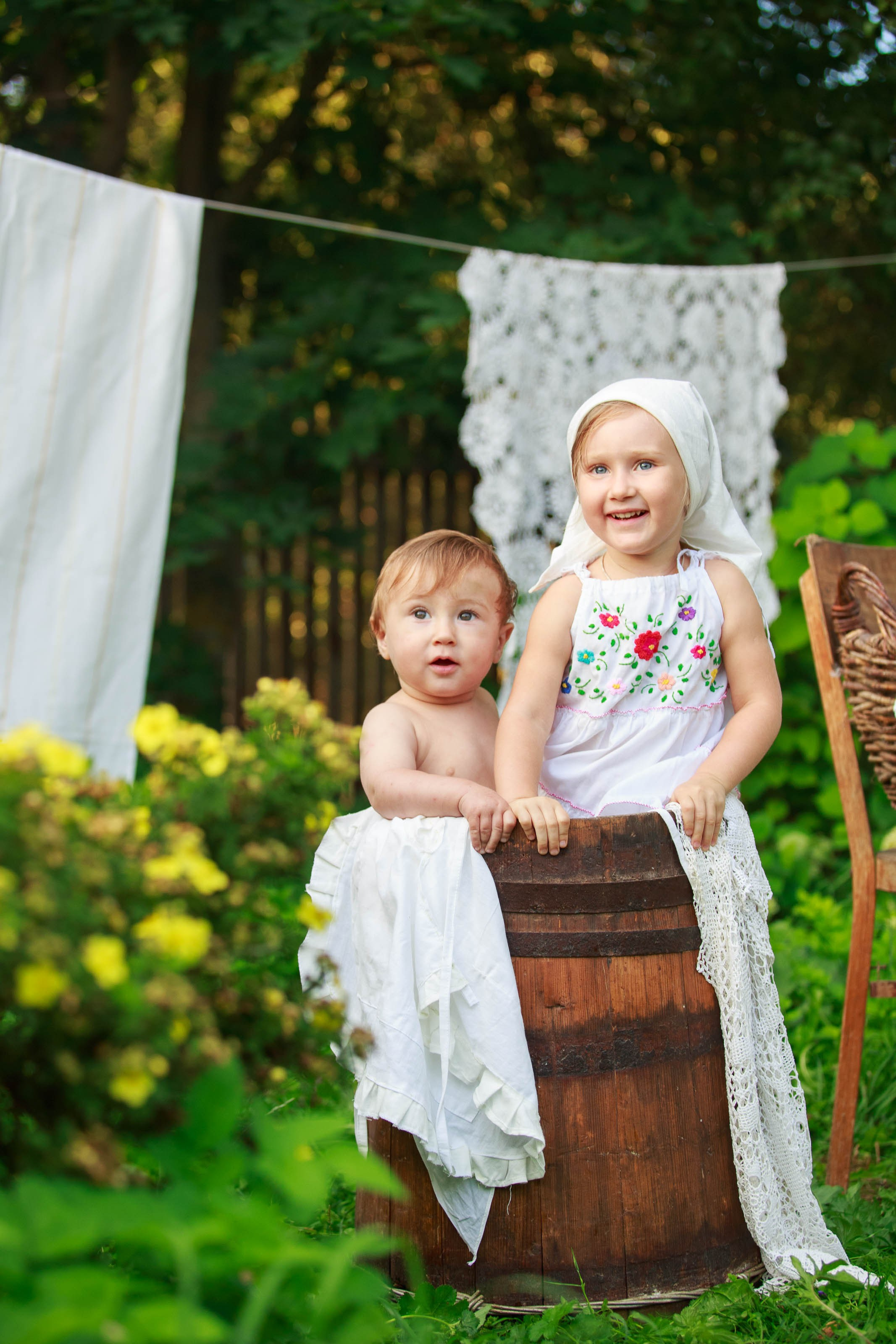 Проект «Ретро стирка на реке». Семейный и детский фотограф в Москве Мария Быкова