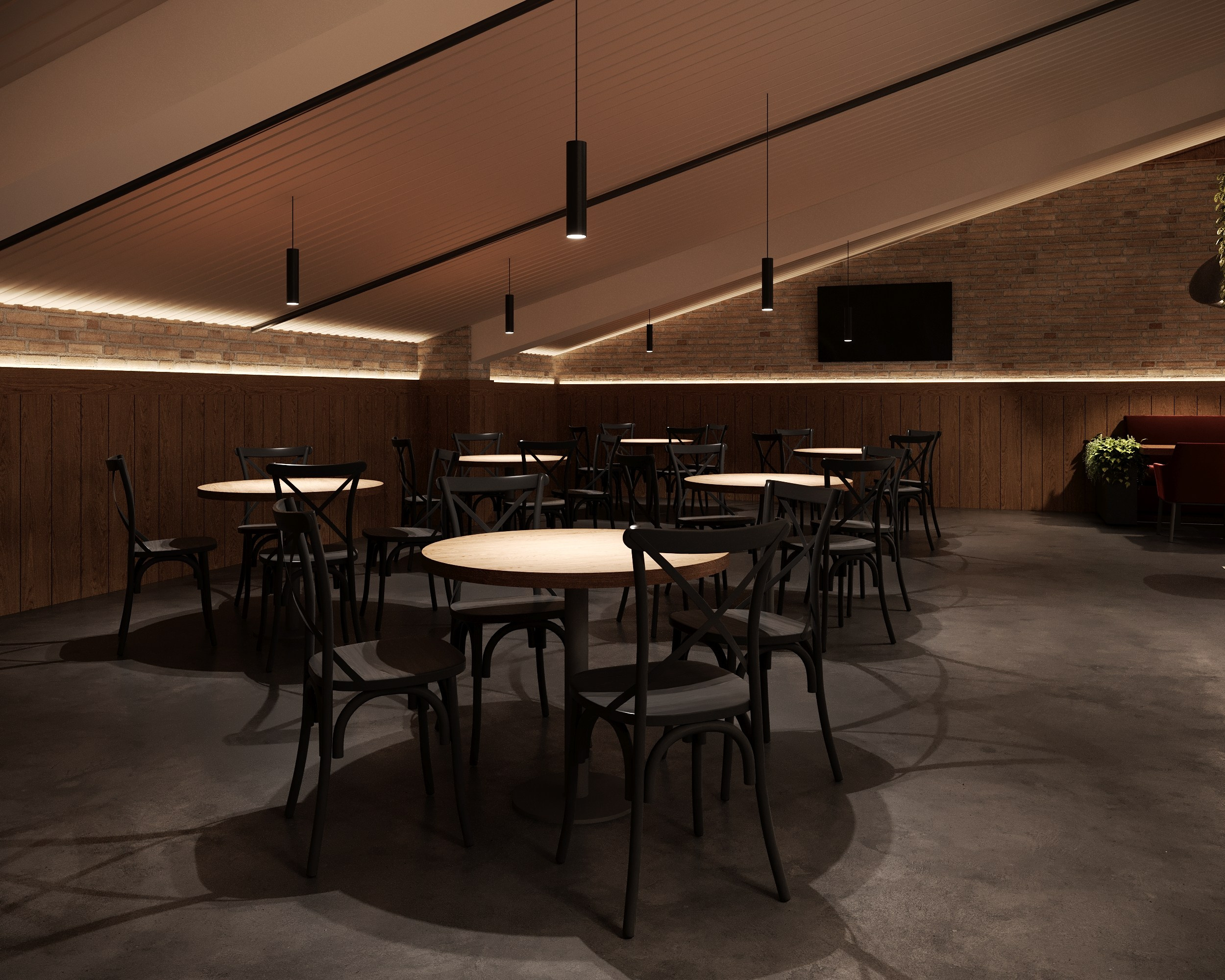Дизайн кафе на мансардном этаже Ноябрьск. Архитектор-дизайнер в Казани