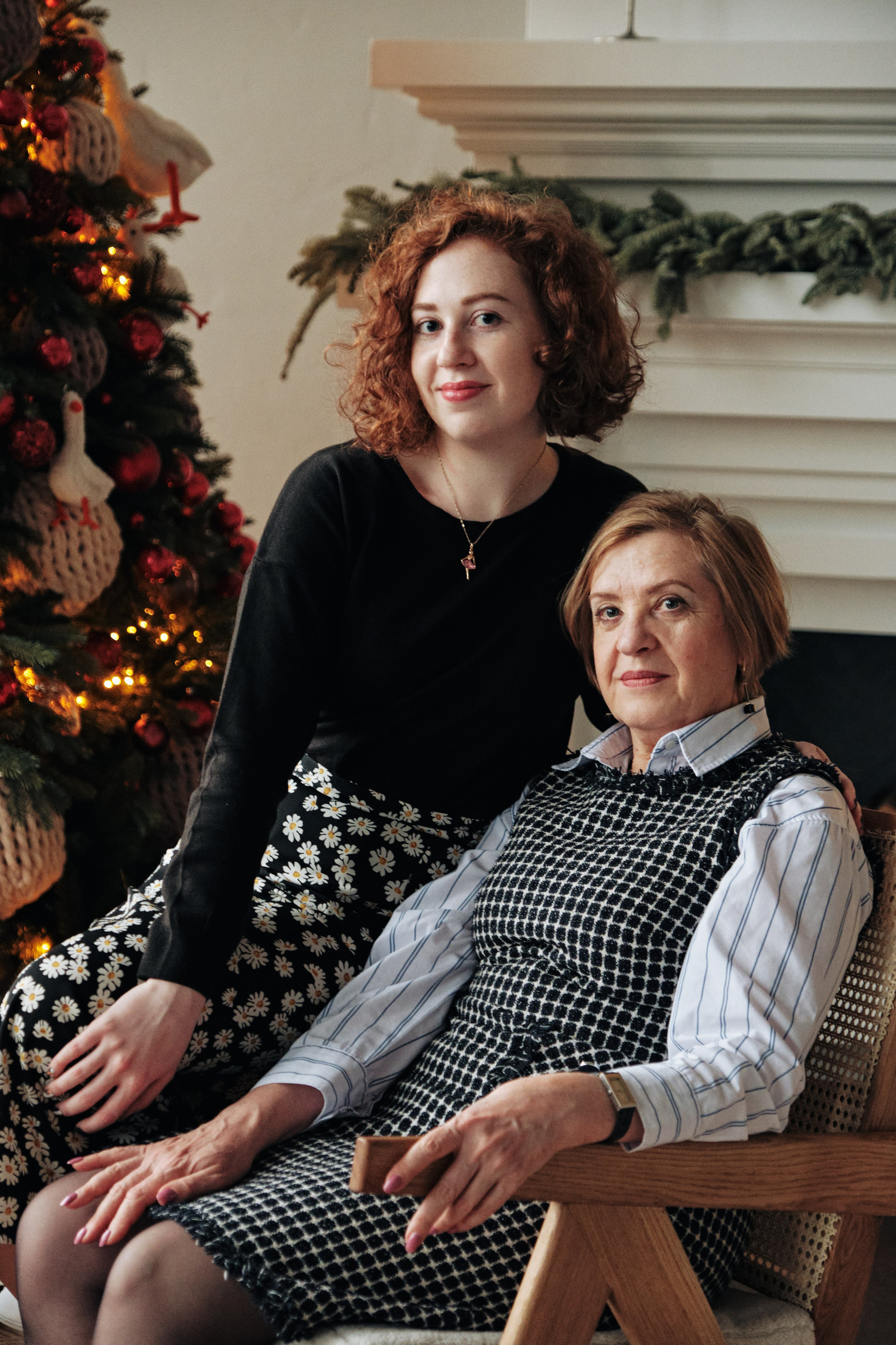 Новогодняя фотосессия мамы и дочери