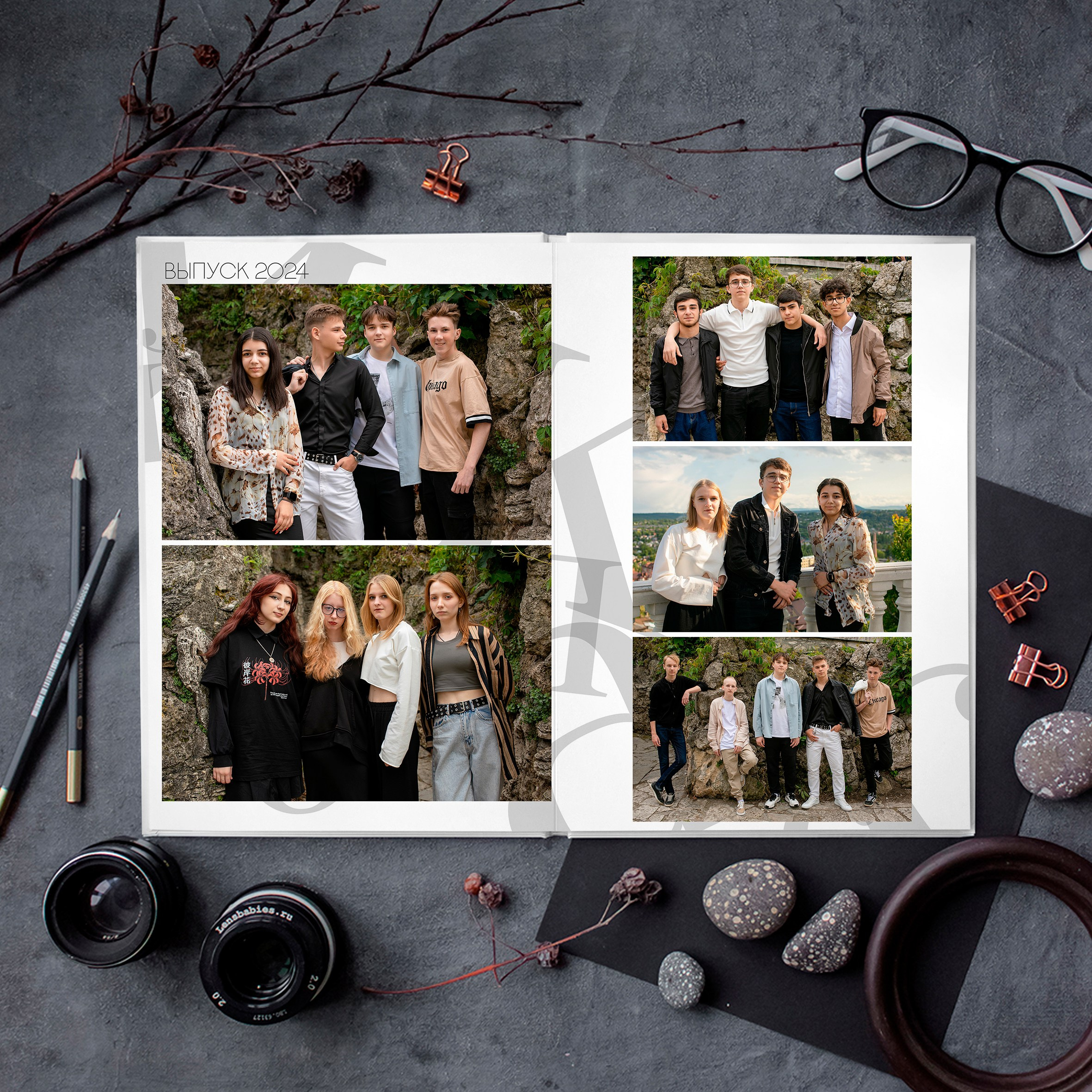 Черно- белый алфавит 11 разворотов. Ваш выпускной альбом Ессентуки Пятигорск Кисловодск и весь КМВ