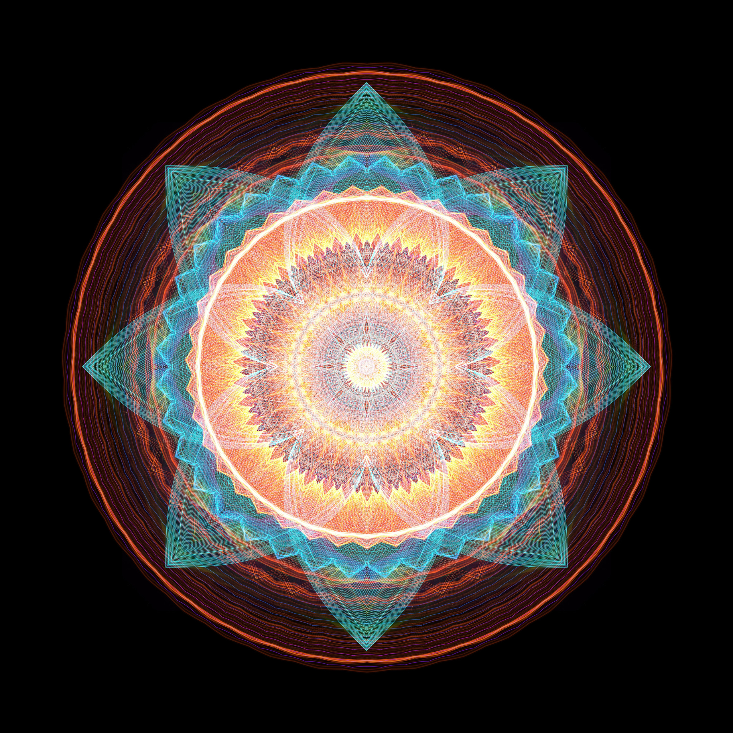 Flame Mandala of a tube TV. Roman Hodirev is an esoteriologist, multidisciplinary artist, photographer and musician. Saint Petersburg, Riga
