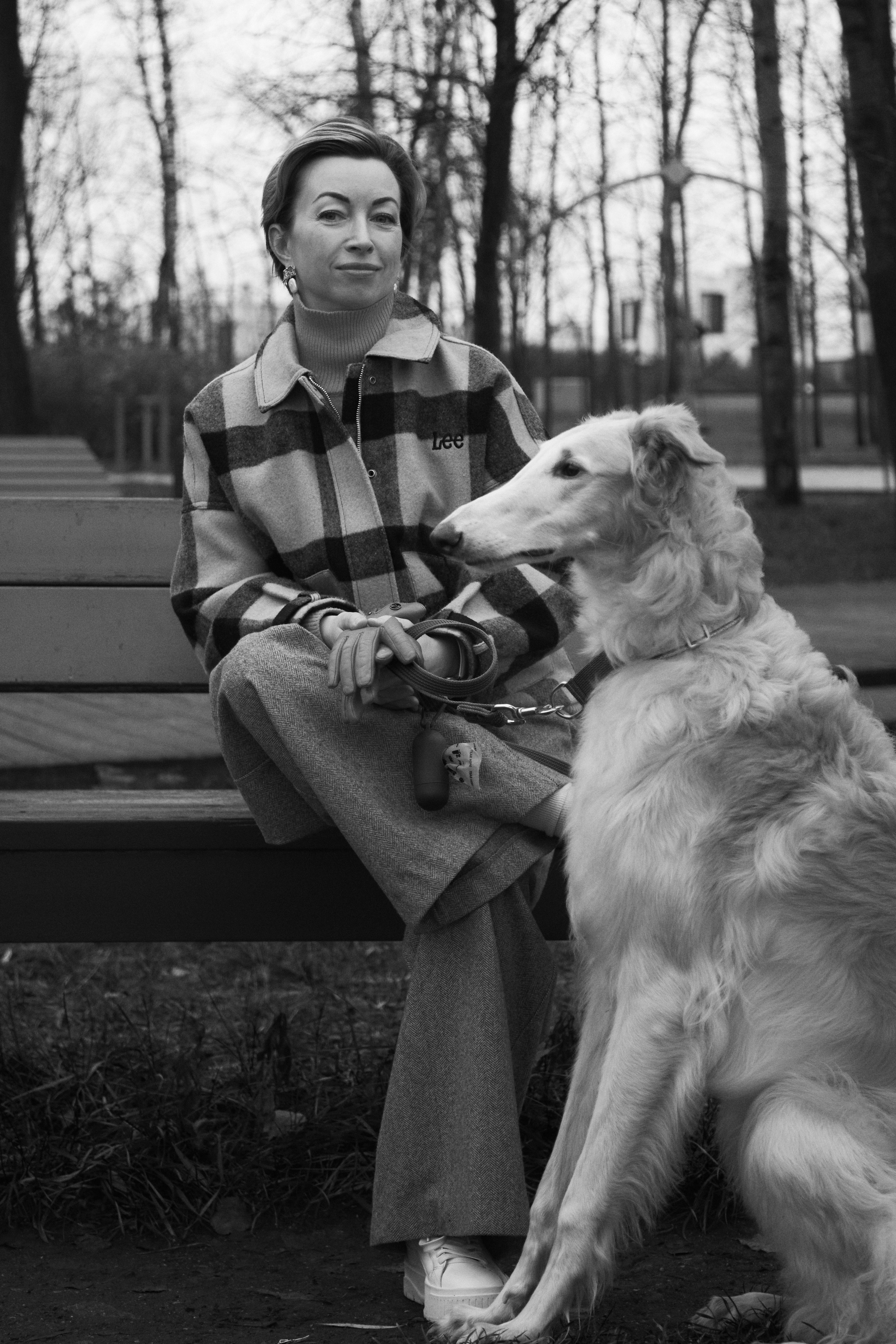 Фотосессия в сколковском парке с собакой. Анна Потявина. Фотограф Москва