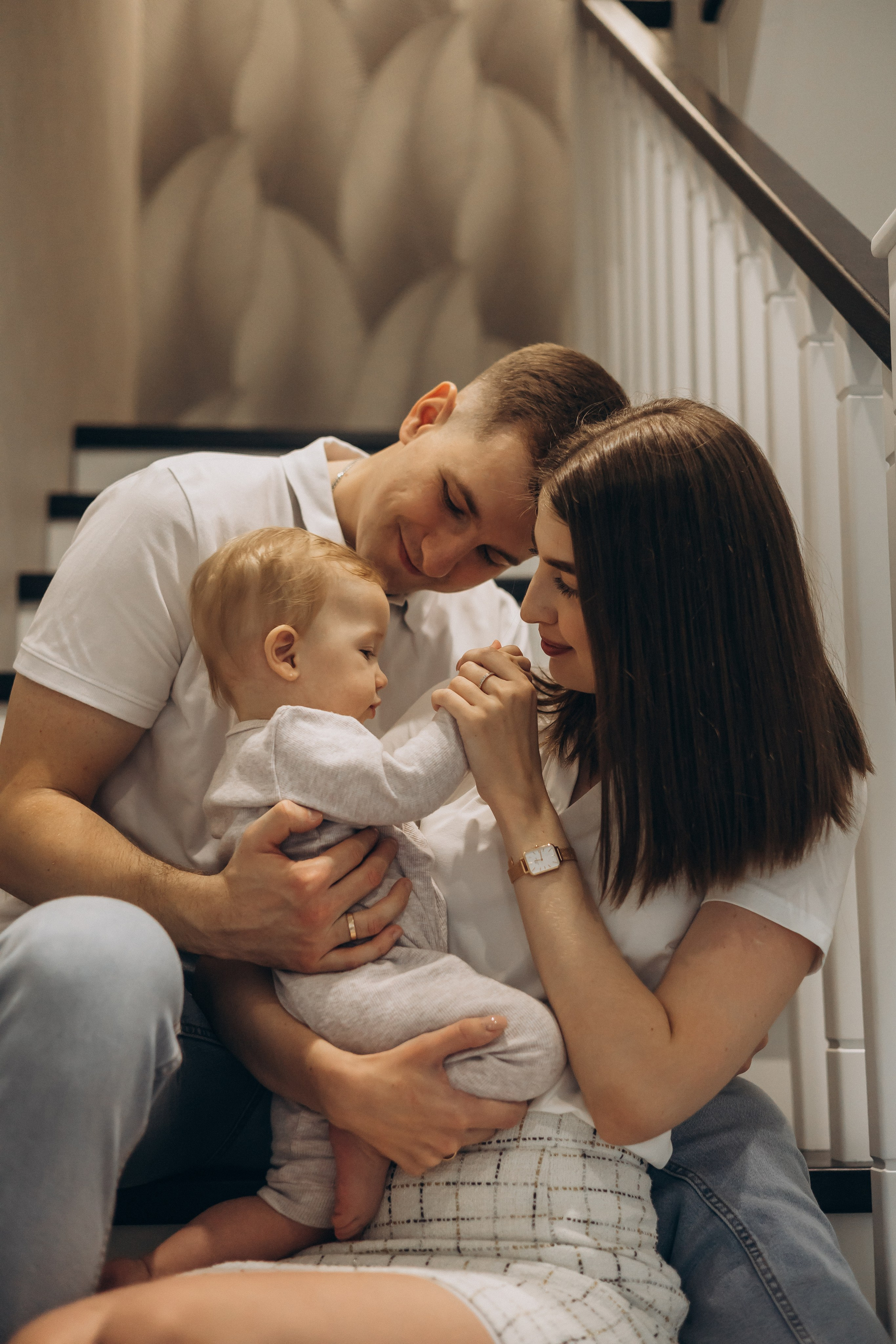 Юлия, Максим и малыш Ефим. Семейный, домашний, ньюборн фотограф Москва Цветкова Елизавета