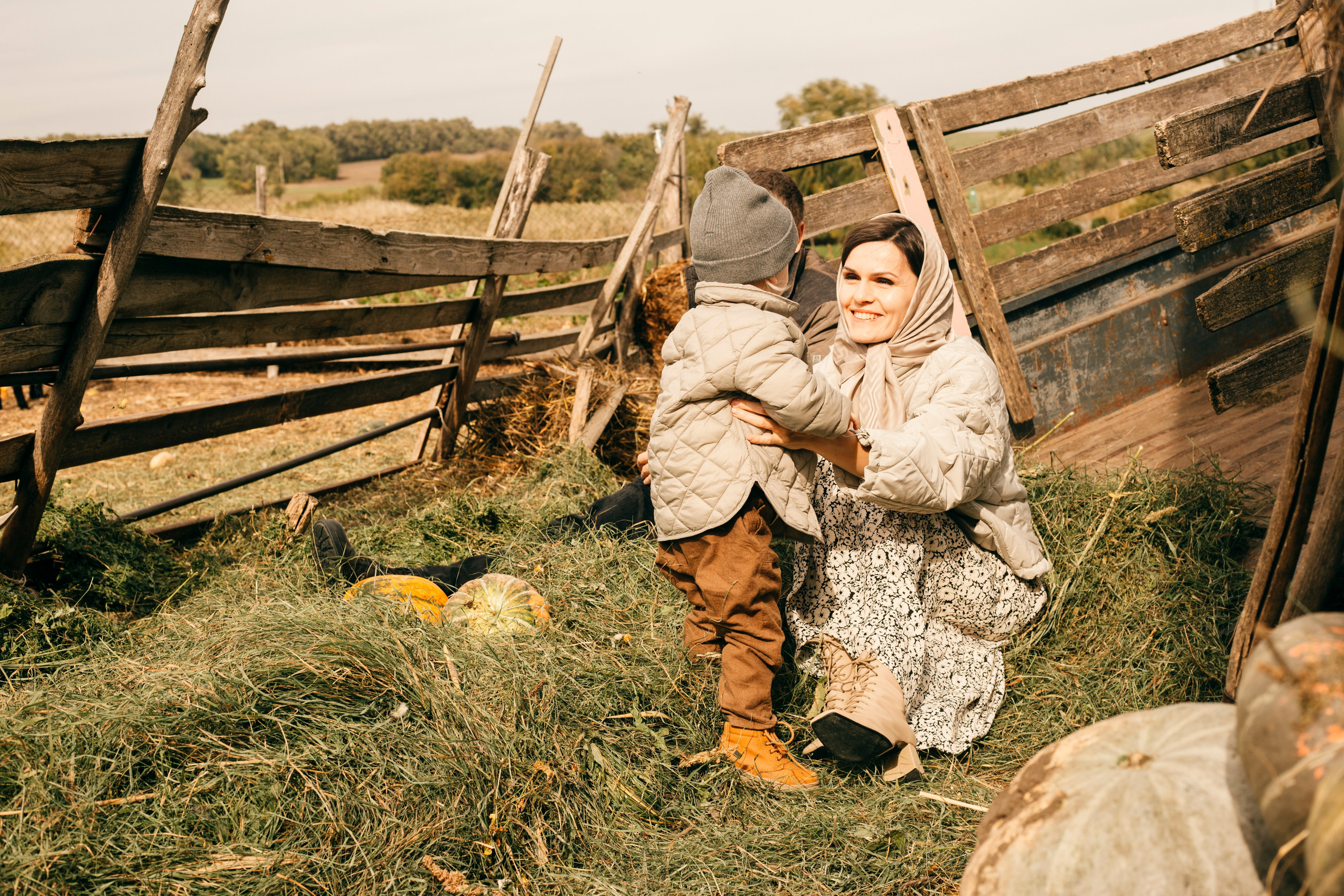 Осень в станице. Егор, Саша и Марк. Фотограф в Ростове-на-Дону и Краснодаре Елизавета Киселёва