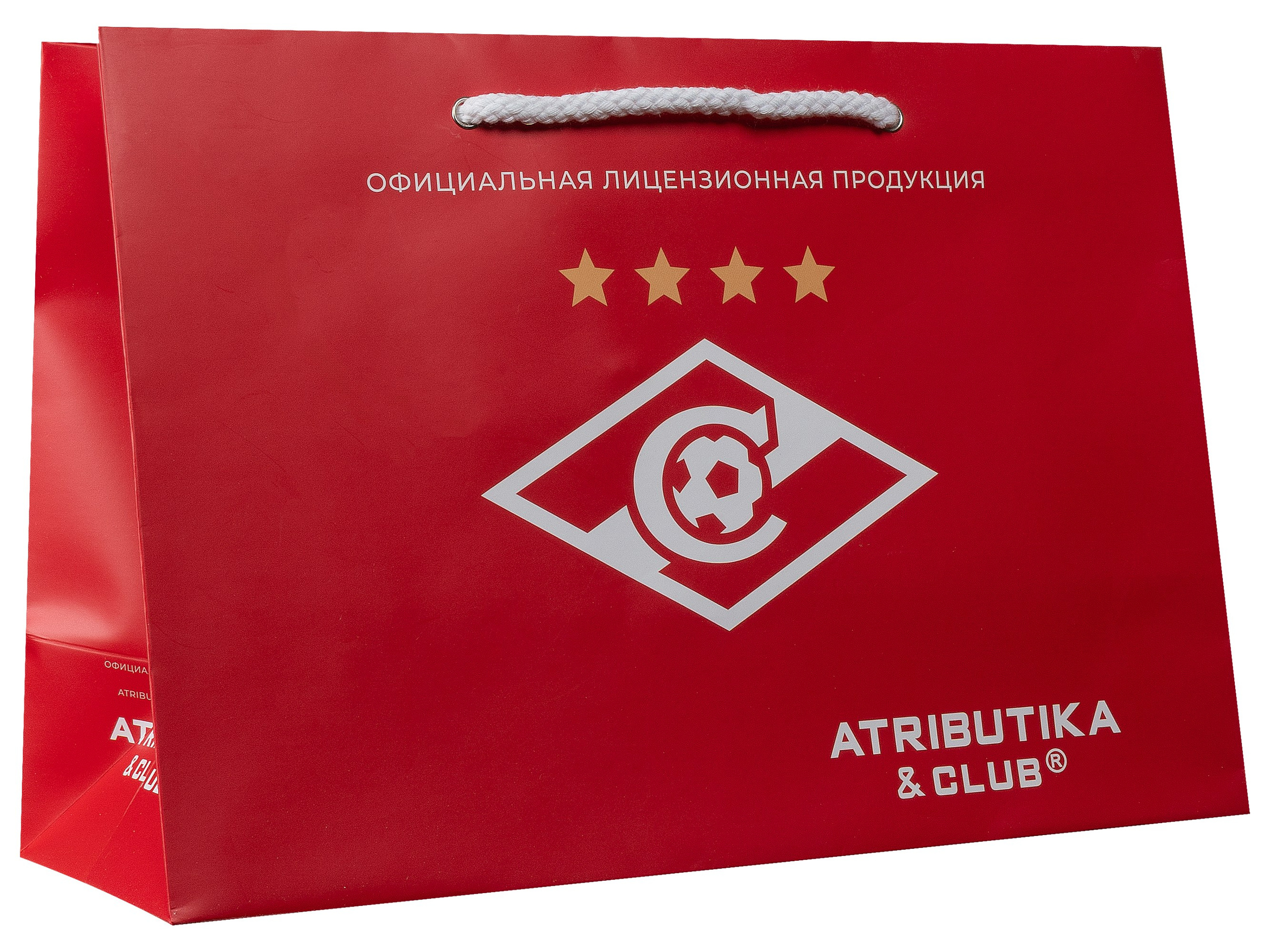 Красный бумажный пакет Спартак