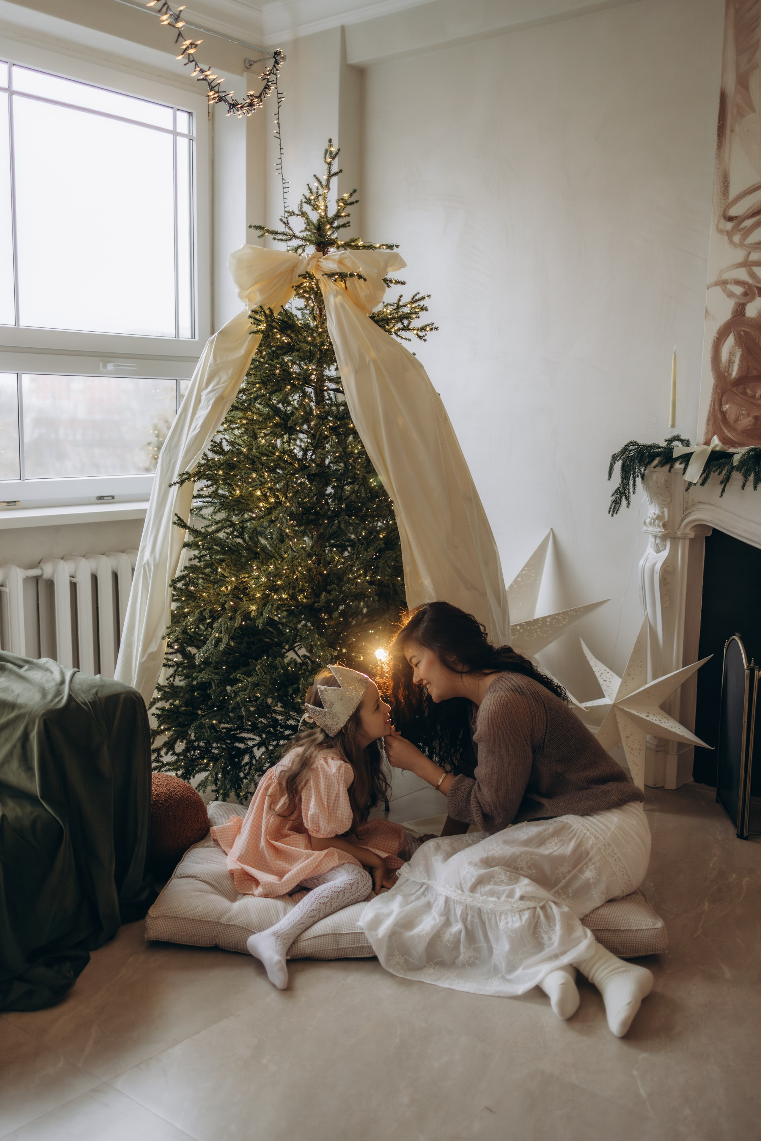 Мамочка и доченька в студии, г. Обнинск (Калужская обл.). Надежда Стар семейный и церковный фотограф в Жукове и Калужской области