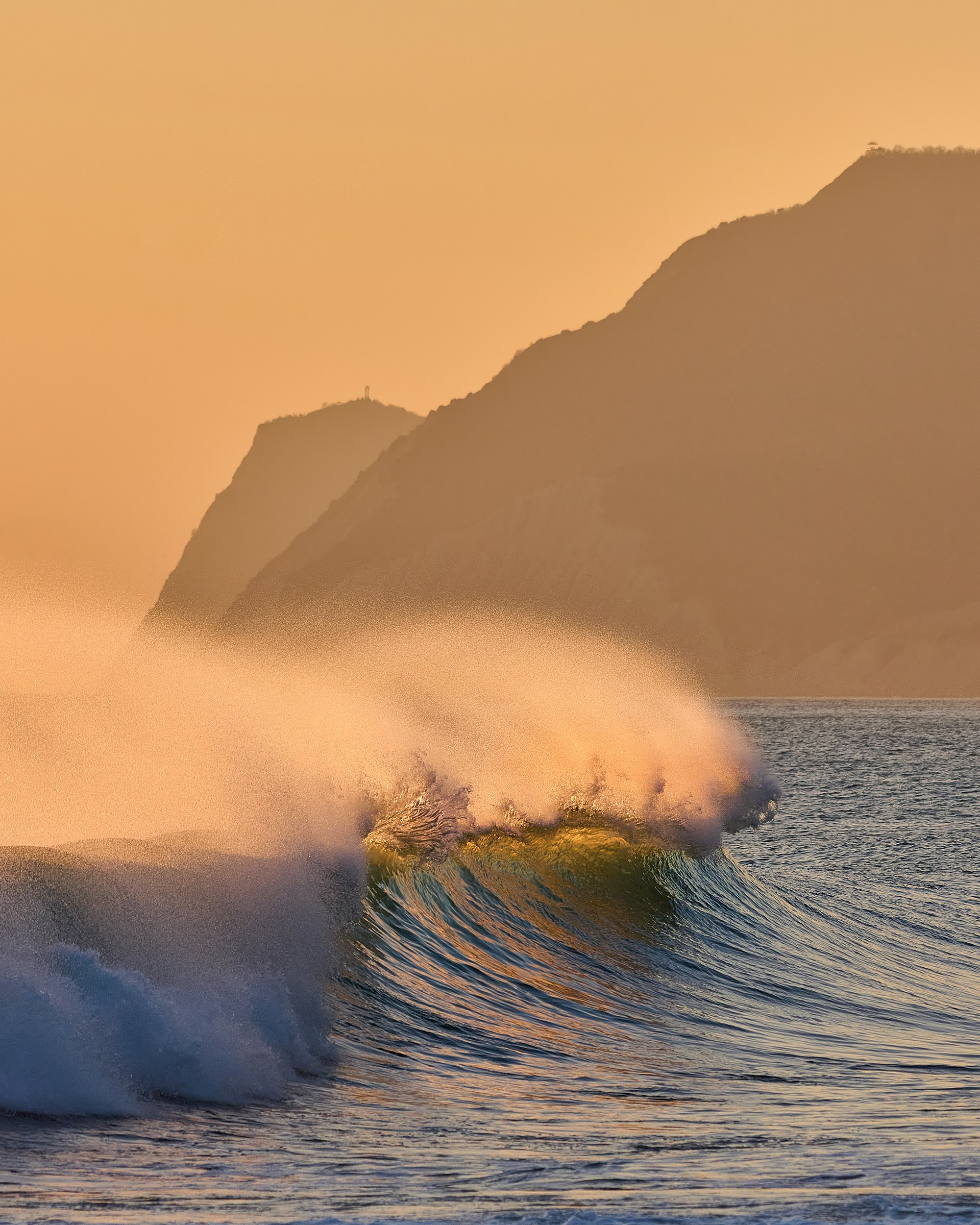 Черное море, волны, Black sea, waves, sunset, закат