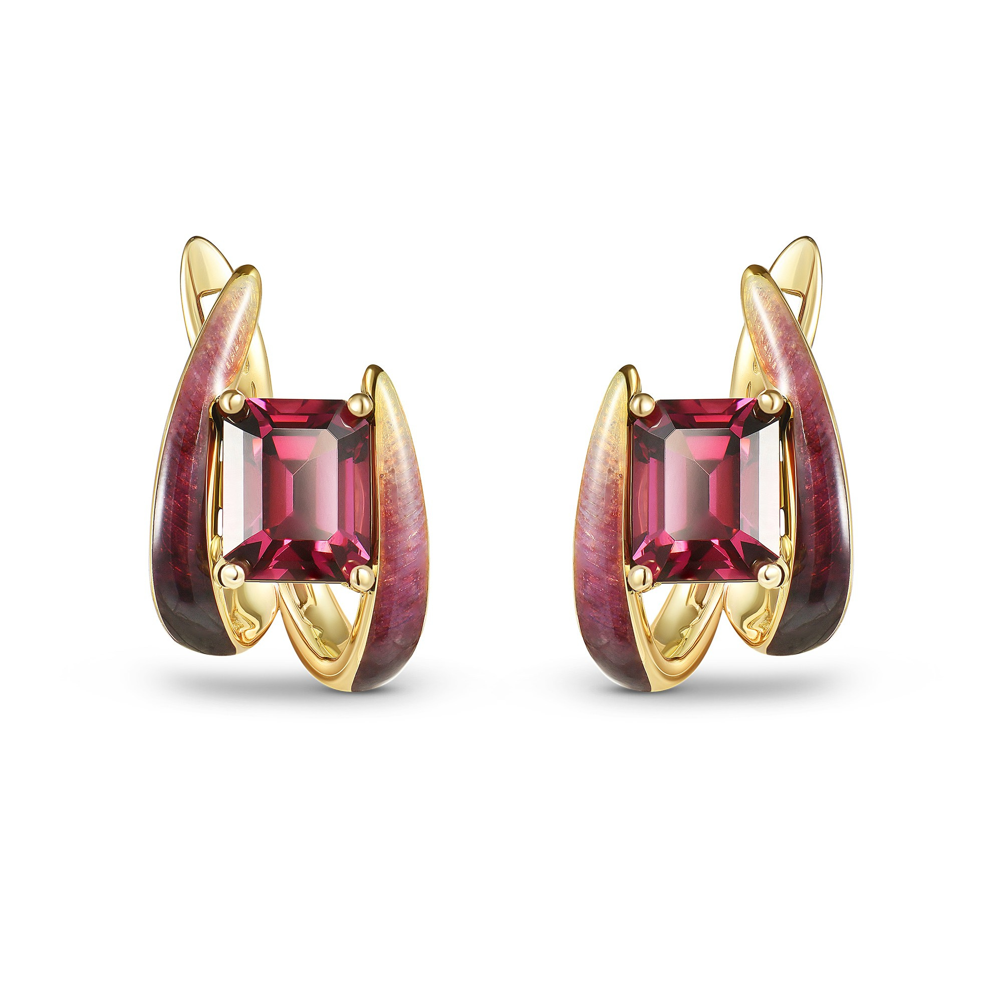 Серьги крупные мани и эмаль, детальная предметная съёмка  на белом фоне