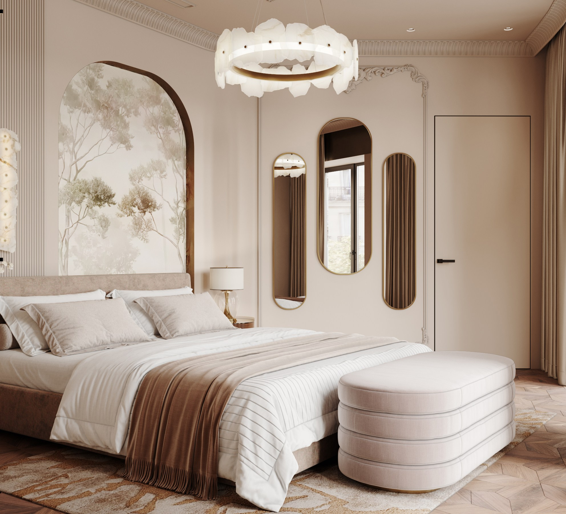 Гостевая спальня ЖК Скай. Интерьерная 3D Визуализация