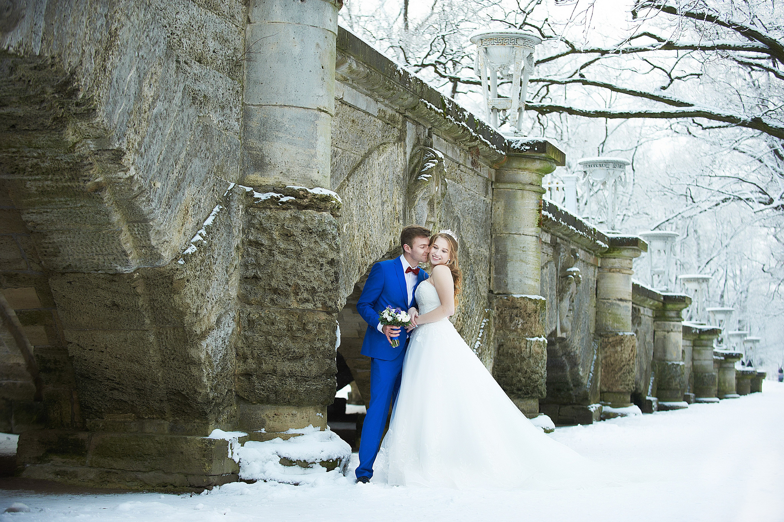 Надежда и Владислав (зимняя свадебная фотосессия в Пушкине в Екатерининском парке). Портретный, семейный и свадебный фотограф в Санкт-Петербурге и в Пушкине Ширяев Денис