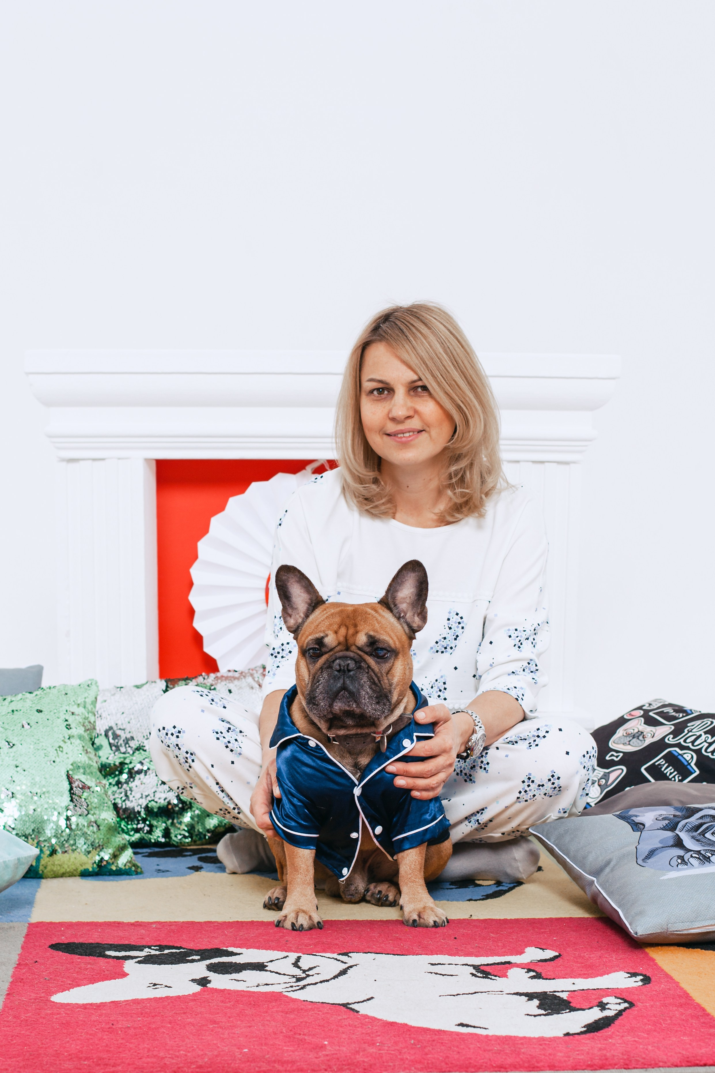 Пижамная вечеринка французских бульдогов и их хозяев. Фотограф-анималист Татьяна Степанова