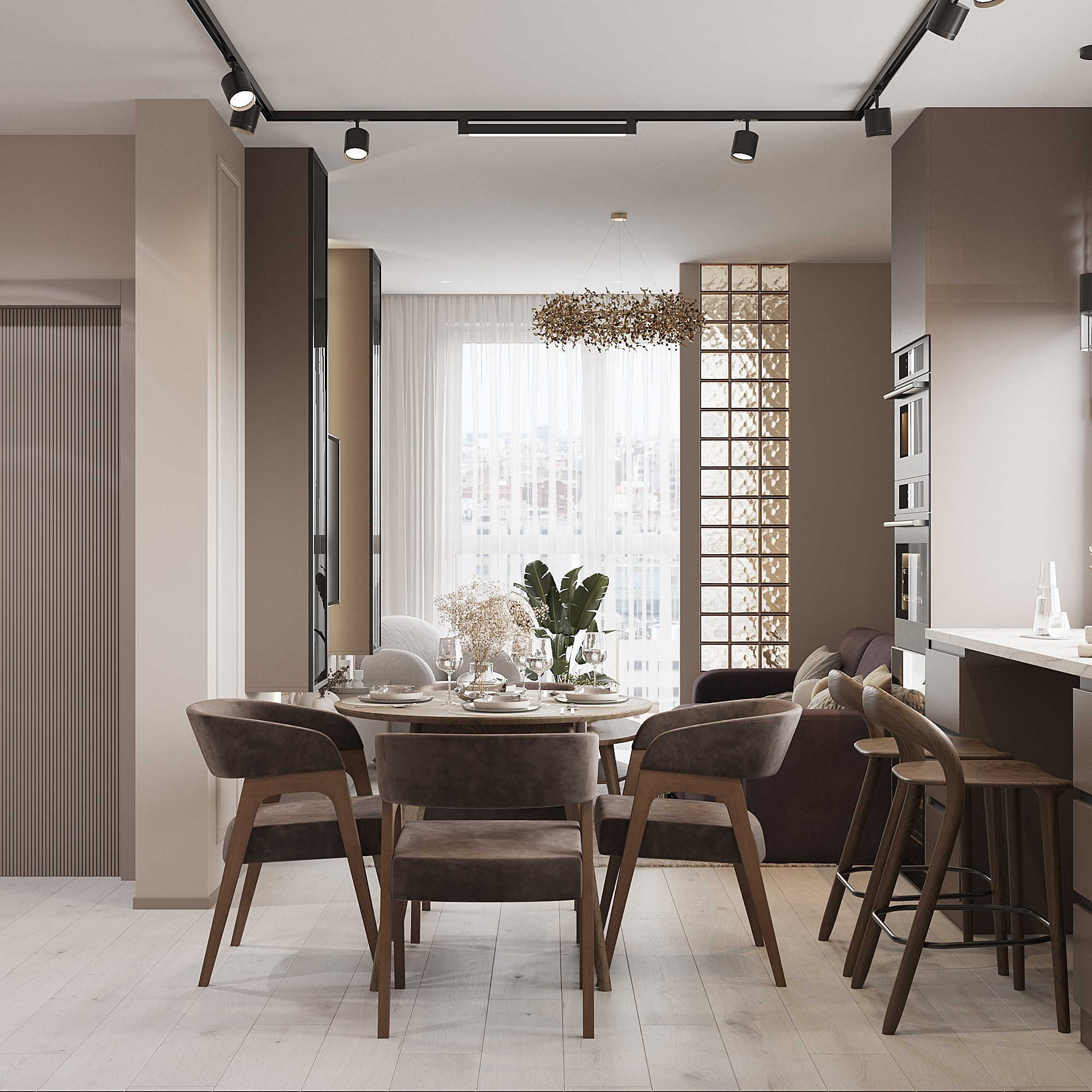 дизайн интерьера кухни-гостиной