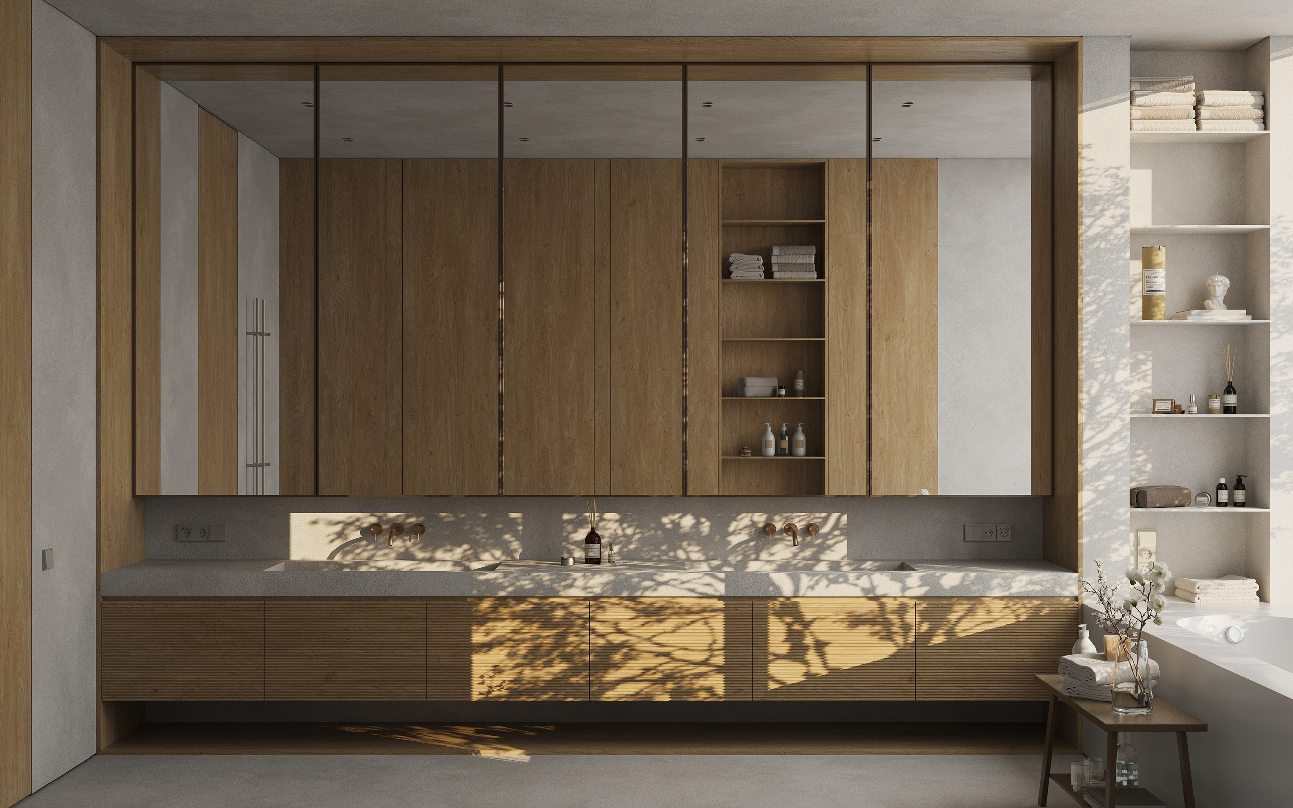 Санузел с видом на внутренний двор. 3D визуализатор