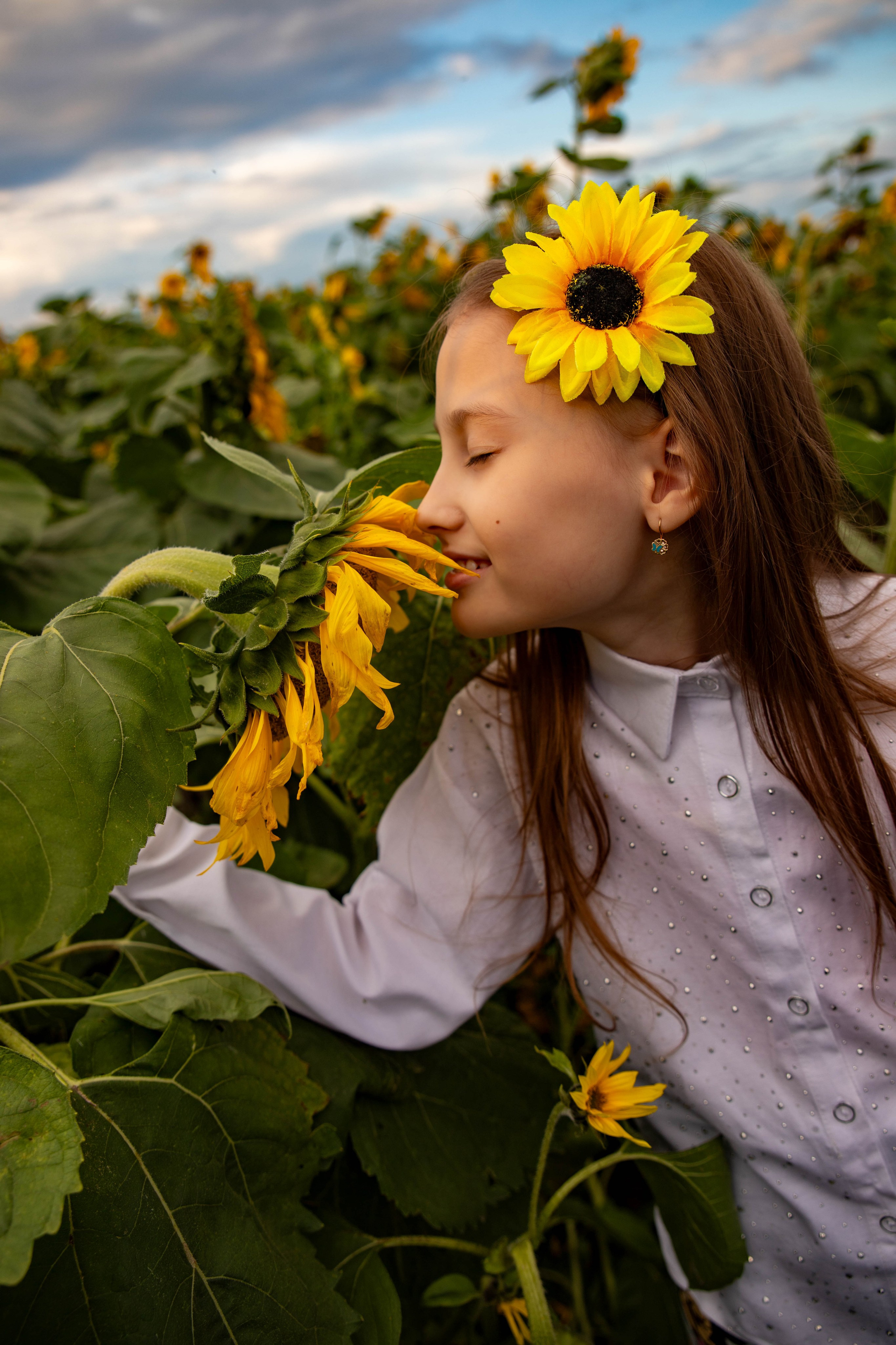 Фотосет в подсолнухах. Алена и Арина. Фотограф Лапочкина Татьяна