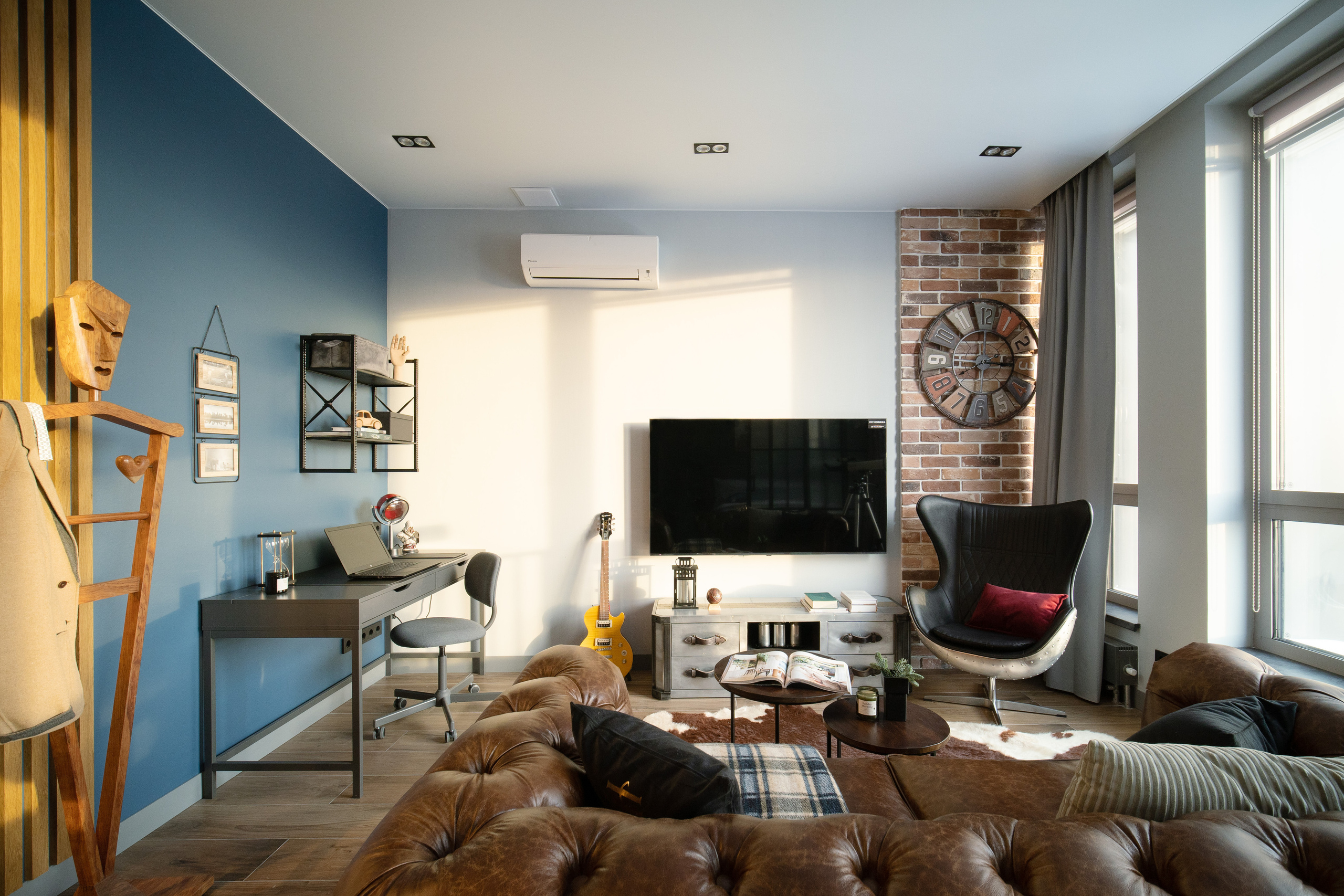 Зонирование пространства дизайн интерьера фотография