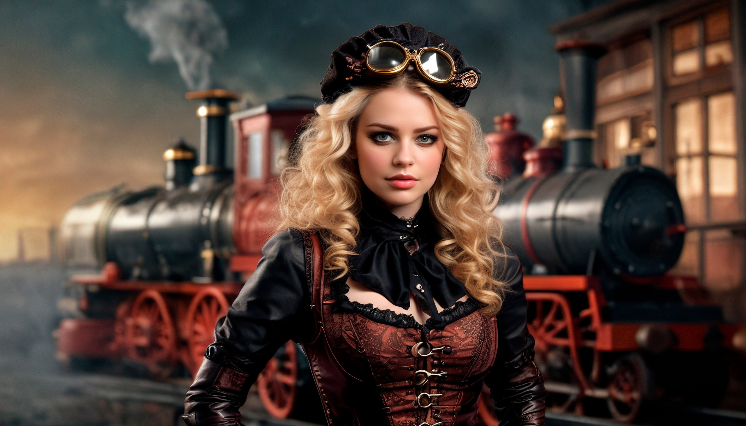 Alice is in Steampunk Country..There are clouds of smoke and steam all around, the roar of steam engines, the smell of burning coal...