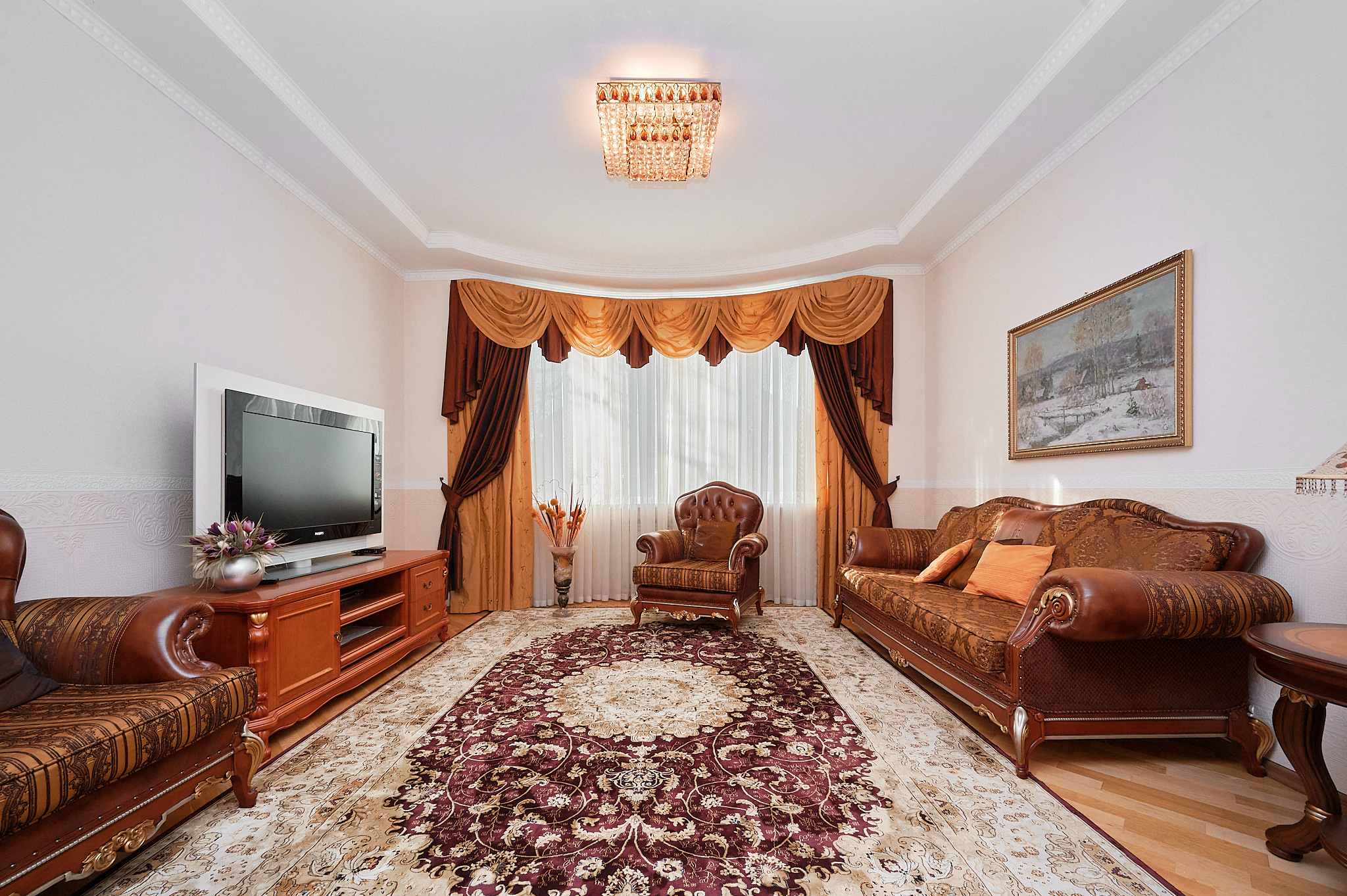 гостиная коричневые оттенки коричневый большой ковер 