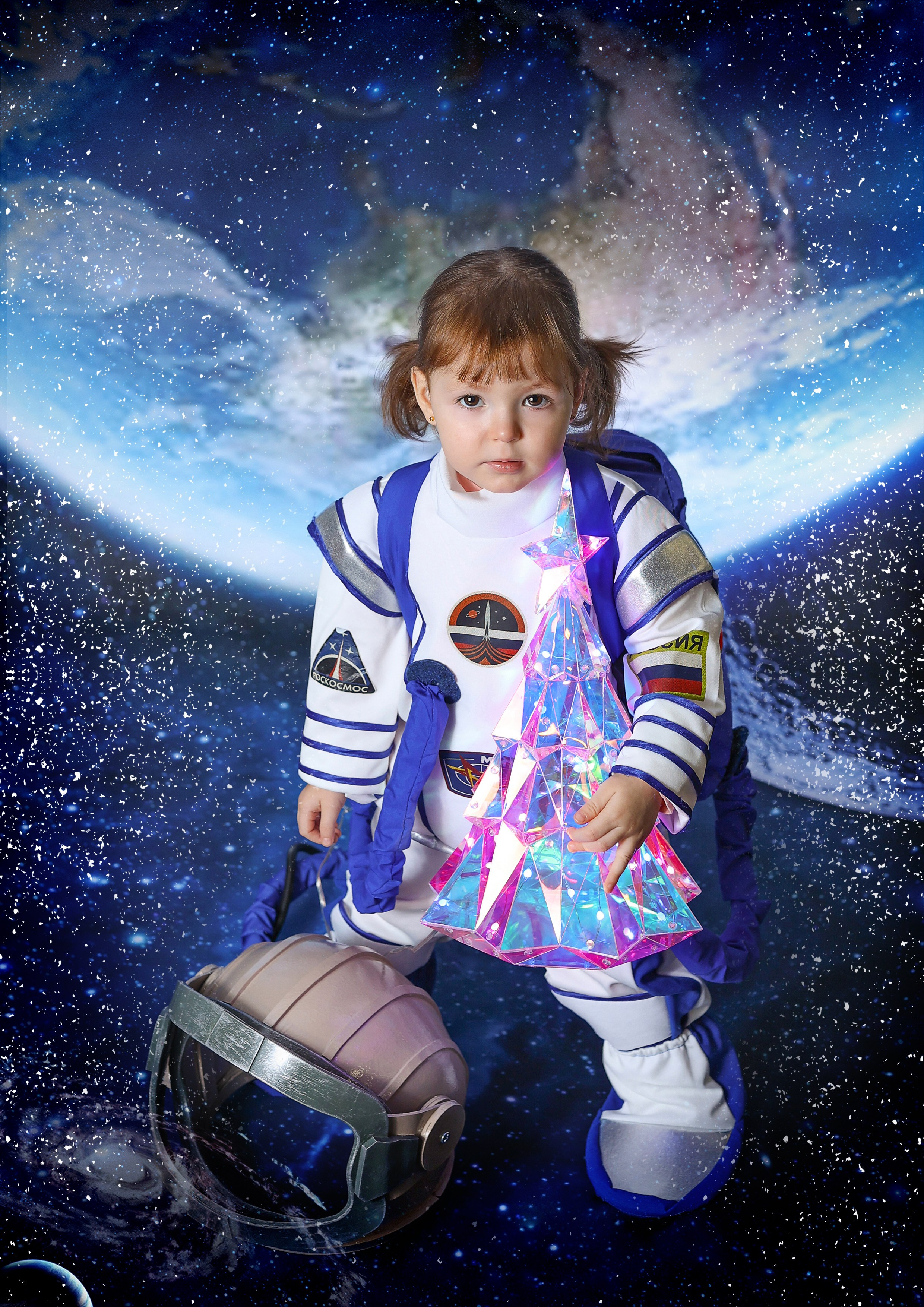 Фотосессия «Новый год в космосе» 2024 год. Фотограф в детский сад Елена Колчева Новокузнецк