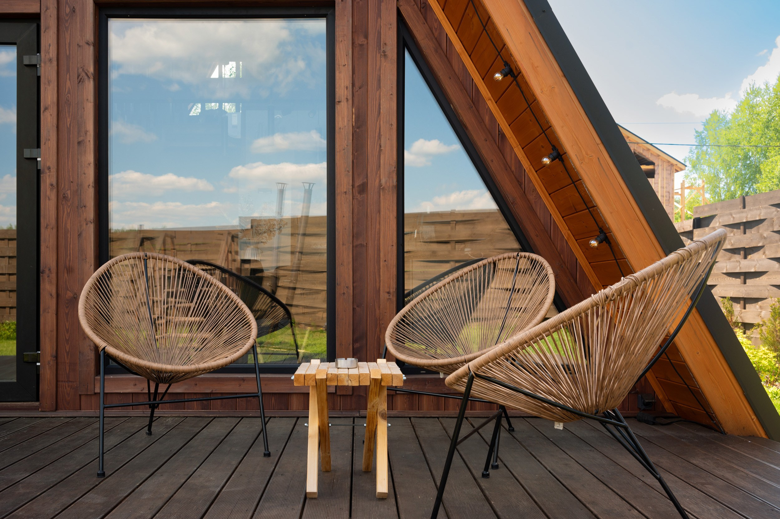 Коттедж для отдыха - «Чантриум» - смотреть дом №1. Коттедж А-фрейм с баней и уличным чаном в Подмосковье - в аренду для отдыха