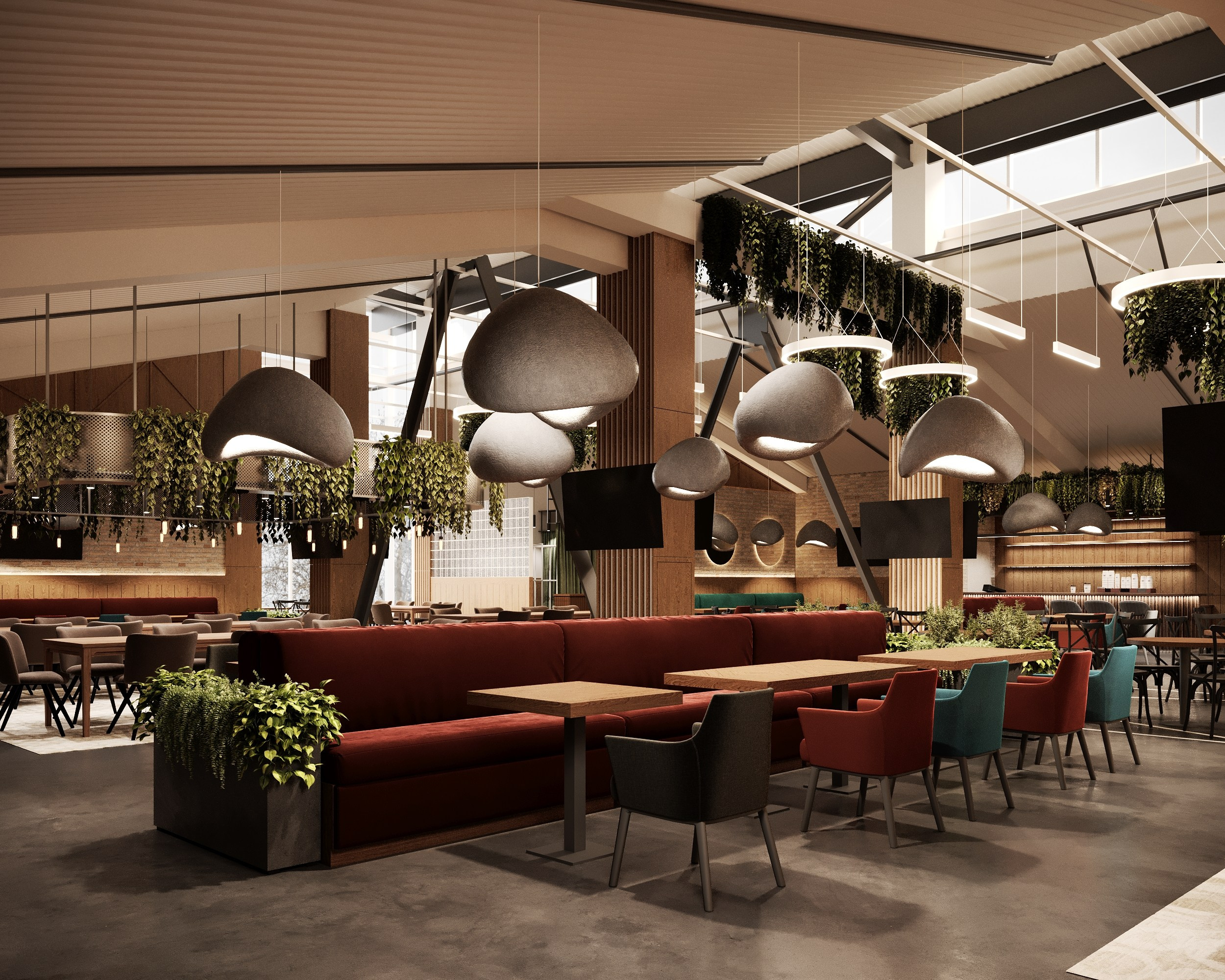 Дизайн кафе на мансардном этаже Ноябрьск. Архитектор-дизайнер в Казани