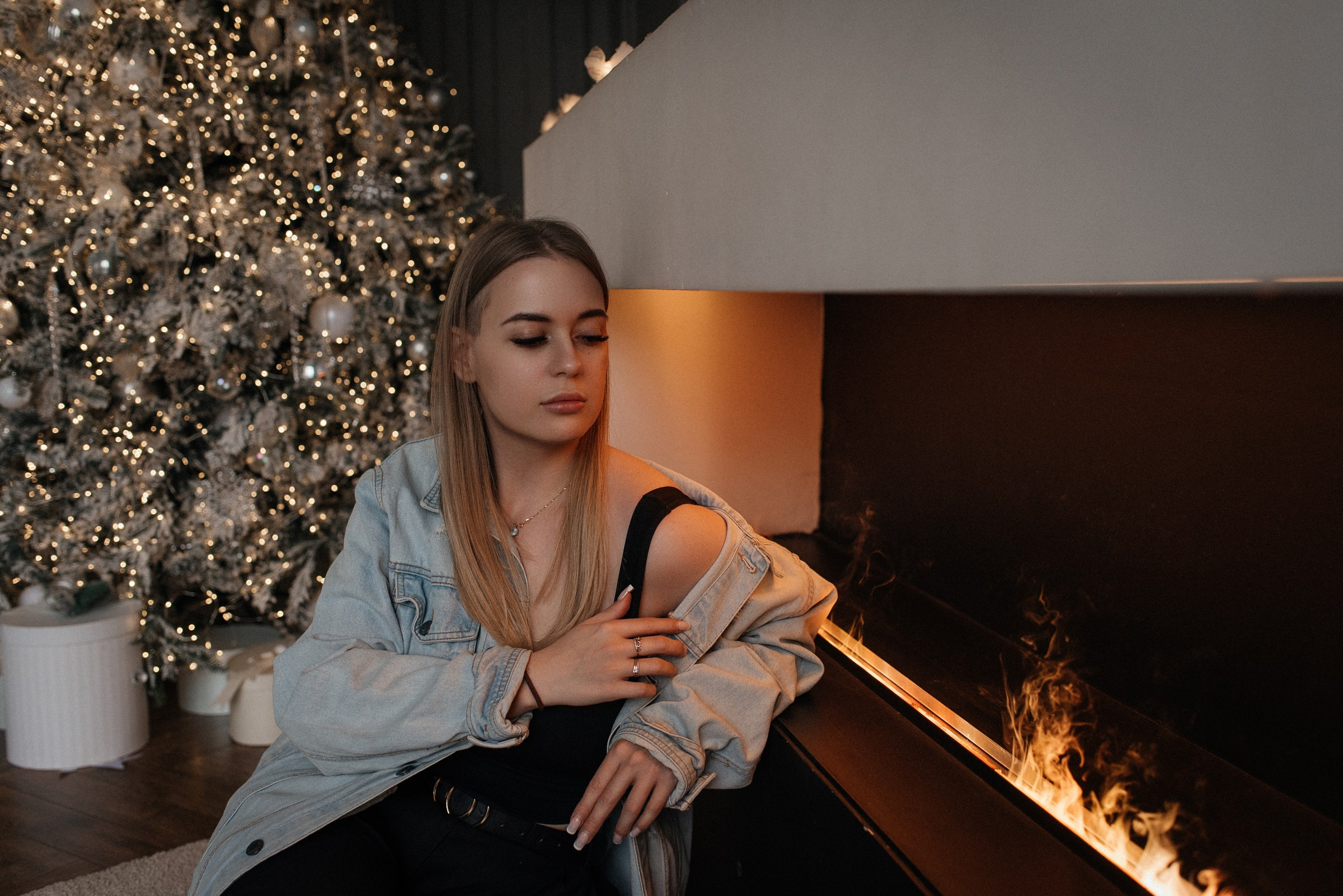 новогодняя семейная фотосессия в студии