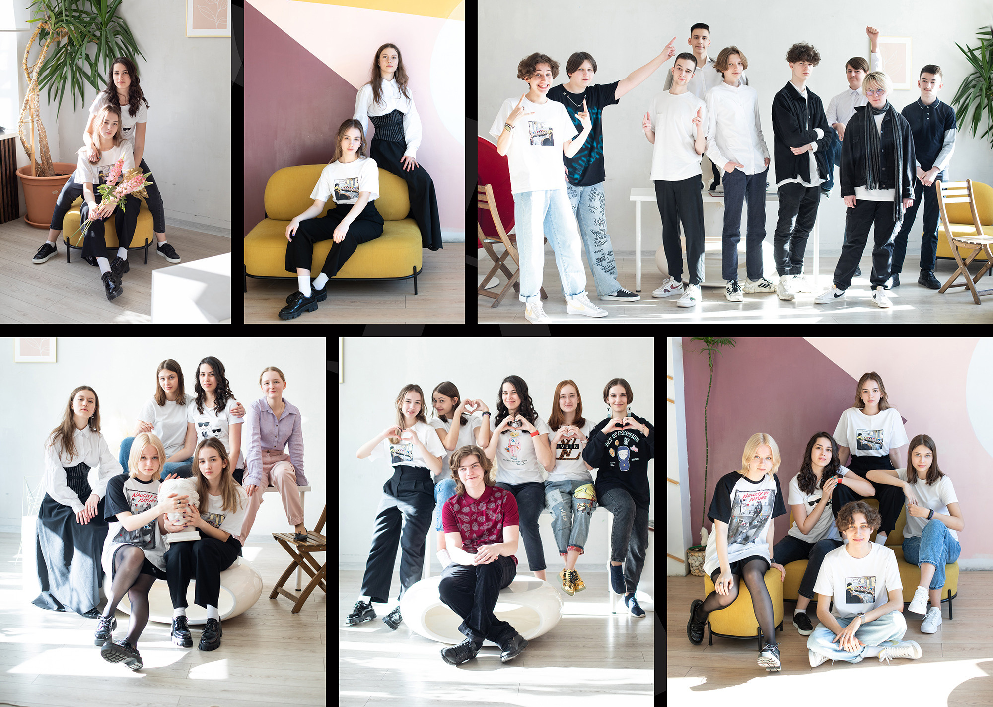 групповые студийные портреты школьников