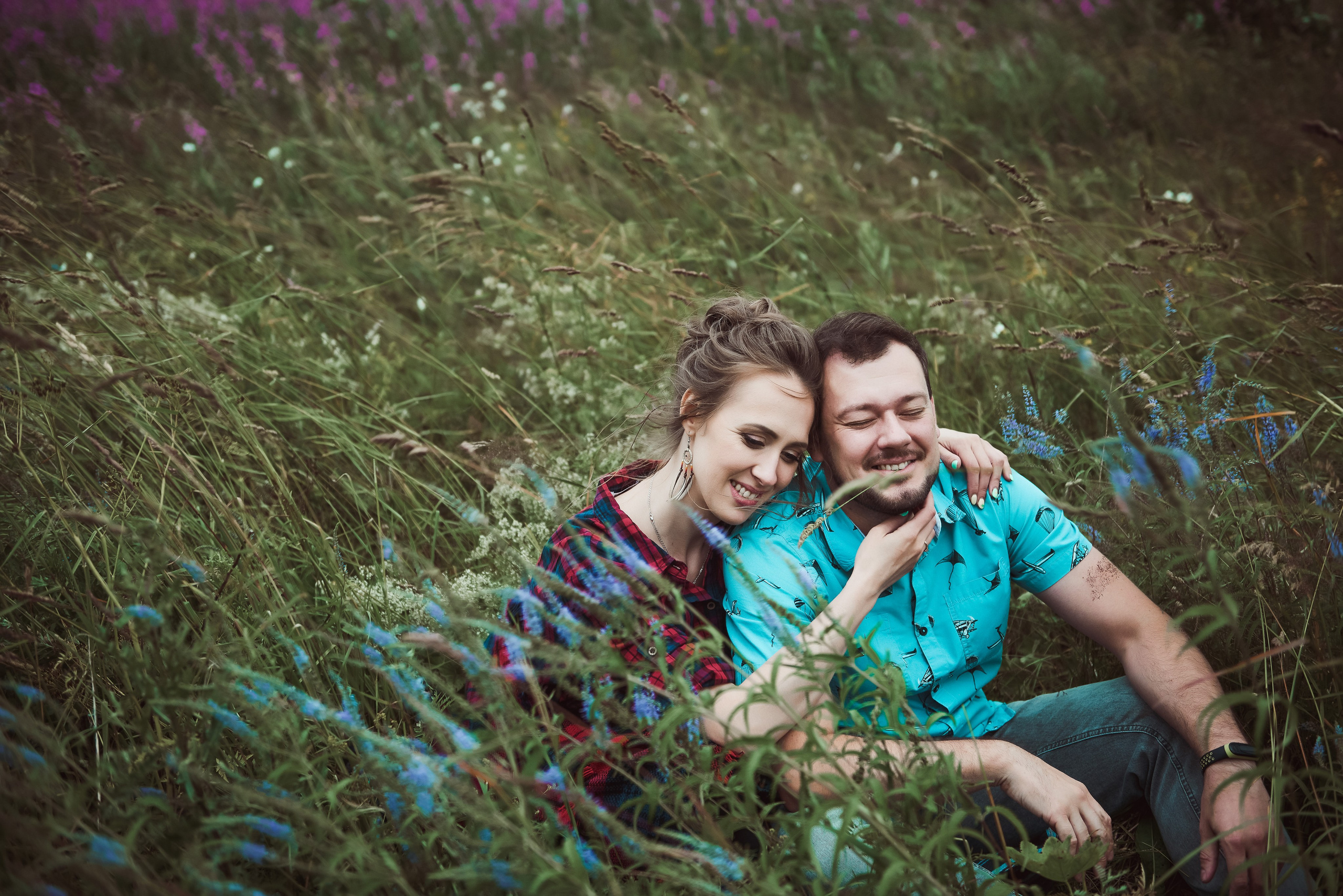 Александра и Вячеслав (фотосессия Love story на природе). Портретный, семейный и свадебный фотограф в Санкт-Петербурге и в Пушкине Ширяев Денис