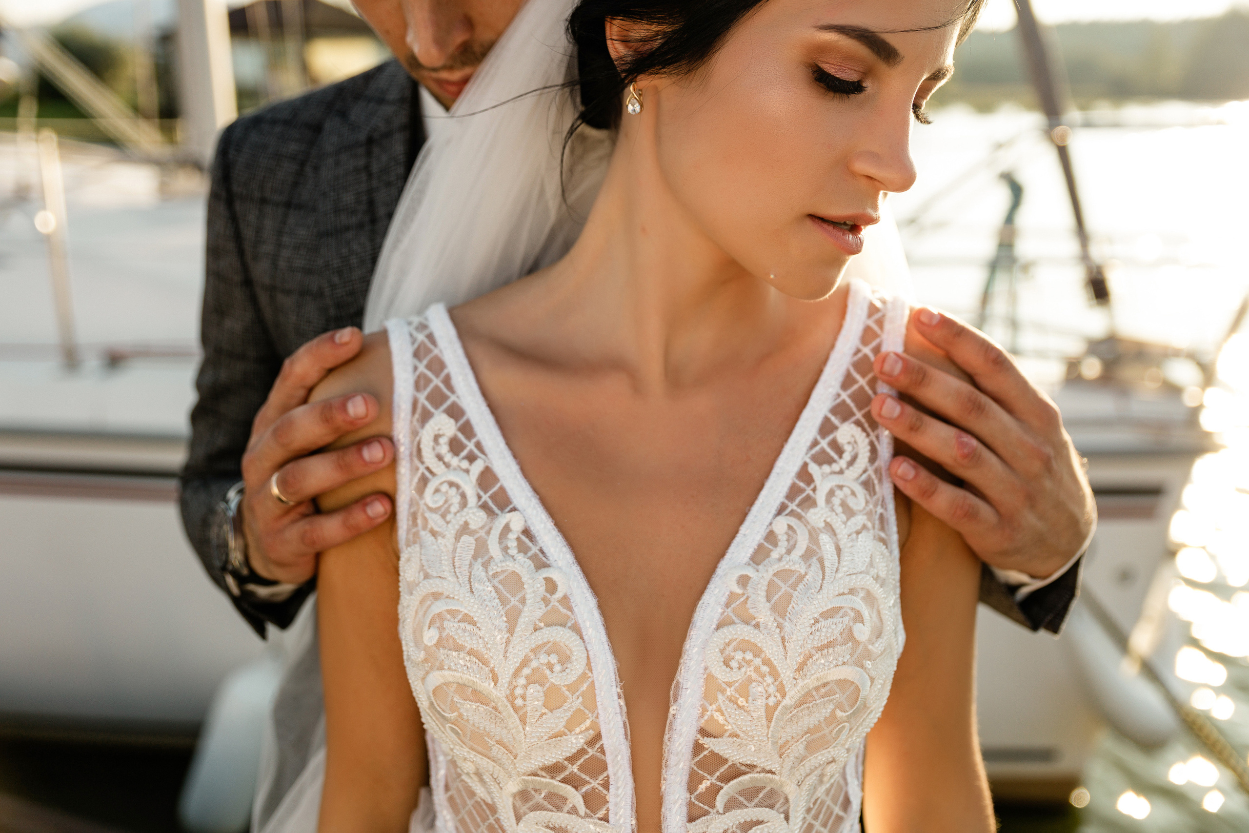 Красивые свадебные фото у озера в Минске