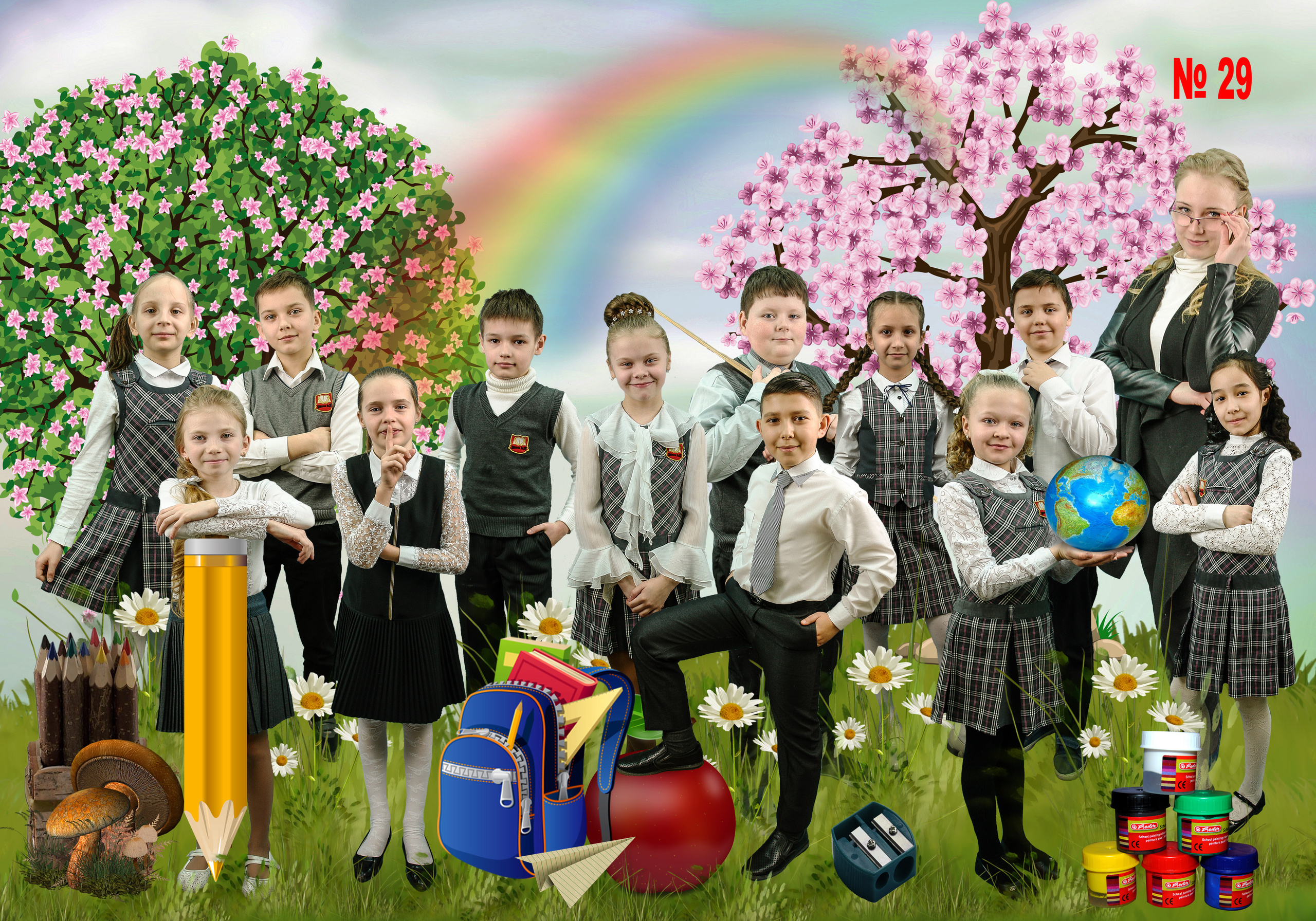 Групповая школьная фотография. Фотосъемка в детском саду и школе. Фотоальбомы и фотокниги ВЫПУСКНИК