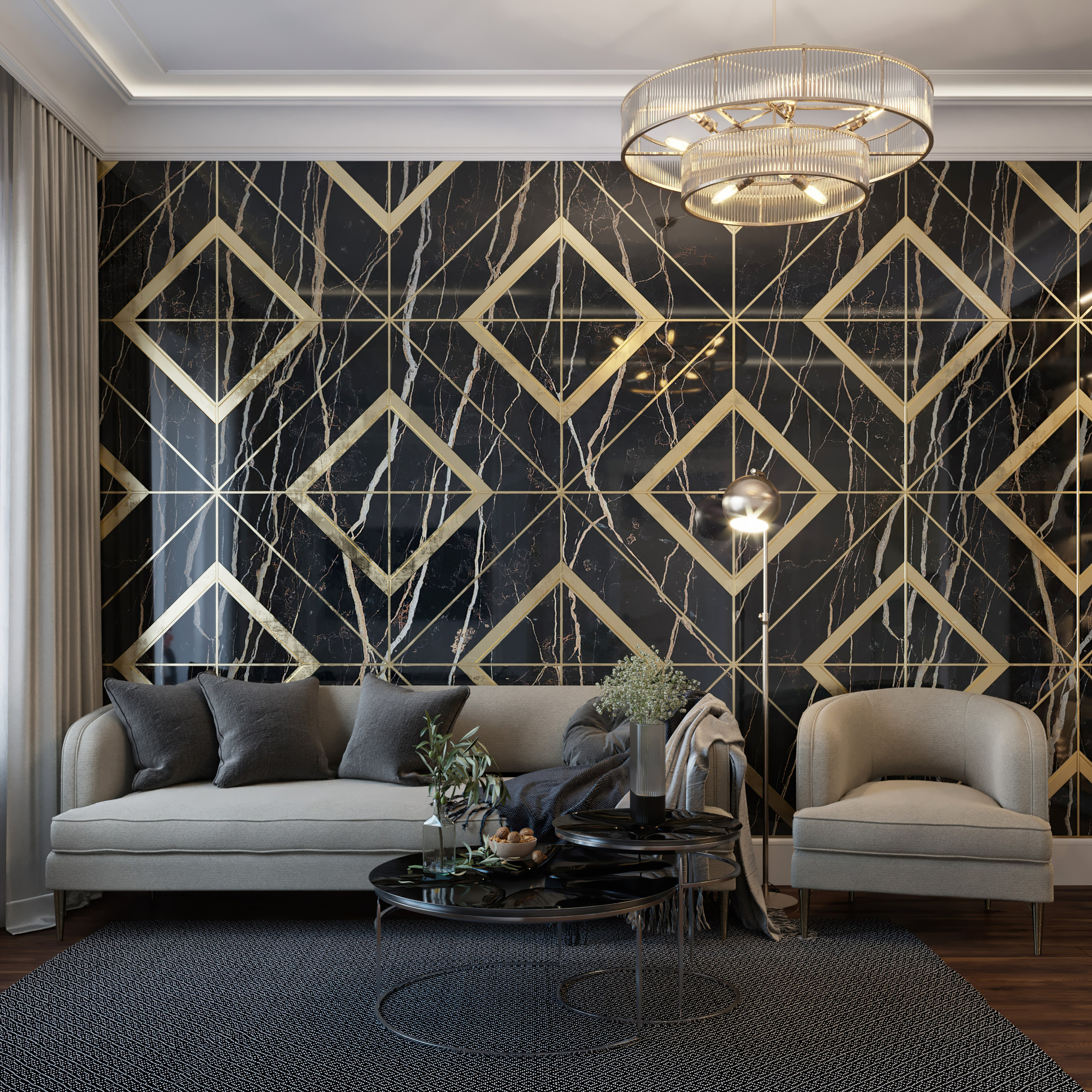 Coastal Cottage — Interior in Modern Classic Style. 3D INTERIOR AND ARCHITECTURE VISUALIZATION