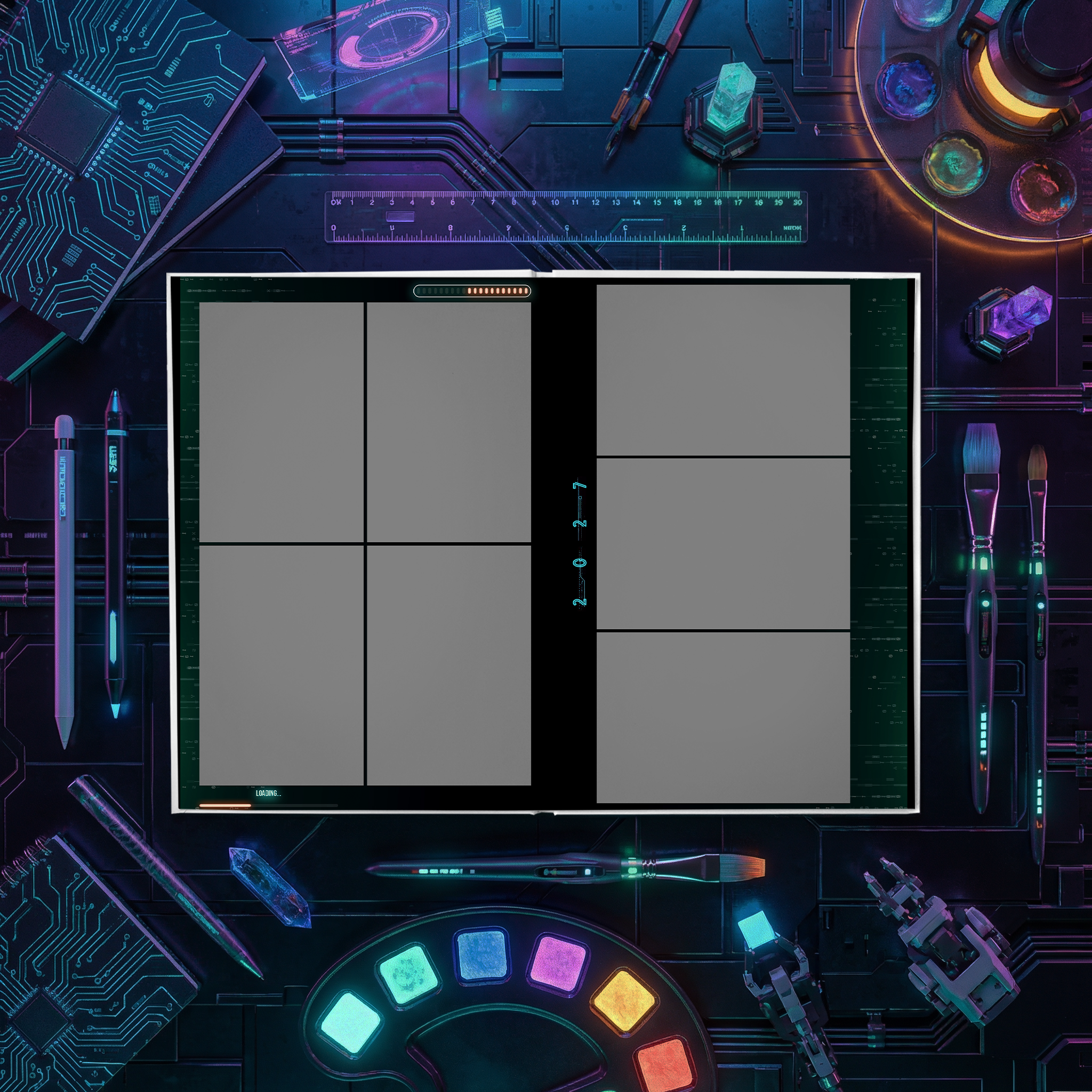 033 Cyberpunk. Дизайны, psd шаблоны школьных и выпускных альбомов и обложек