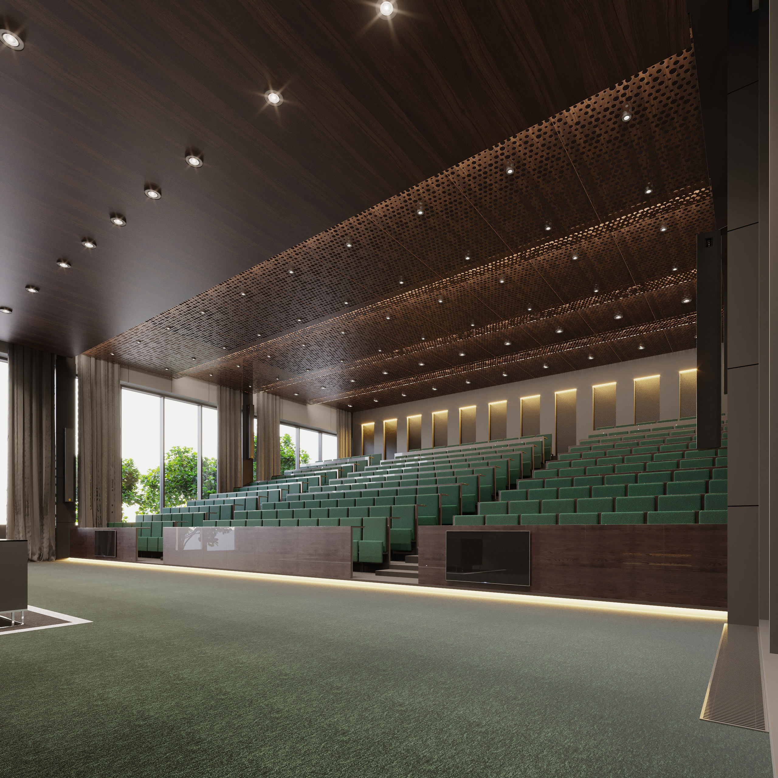 Marine Institute Auditorium — 3D Visualization of Educational Hall. 3D INTERIOR AND ARCHITECTURE VISUALIZATION