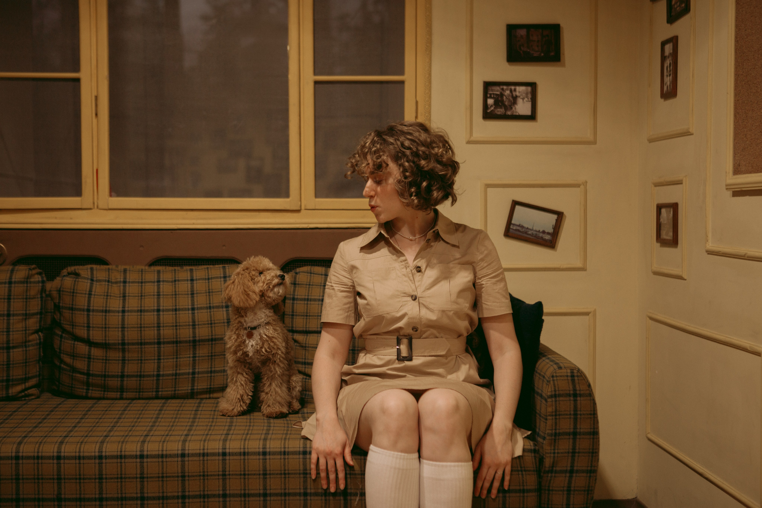 A cinematic daydream in the spirit of Wes Anderson’s style. Portrait, family and pet photographer in Cyprus, Ksenia Bourdelle