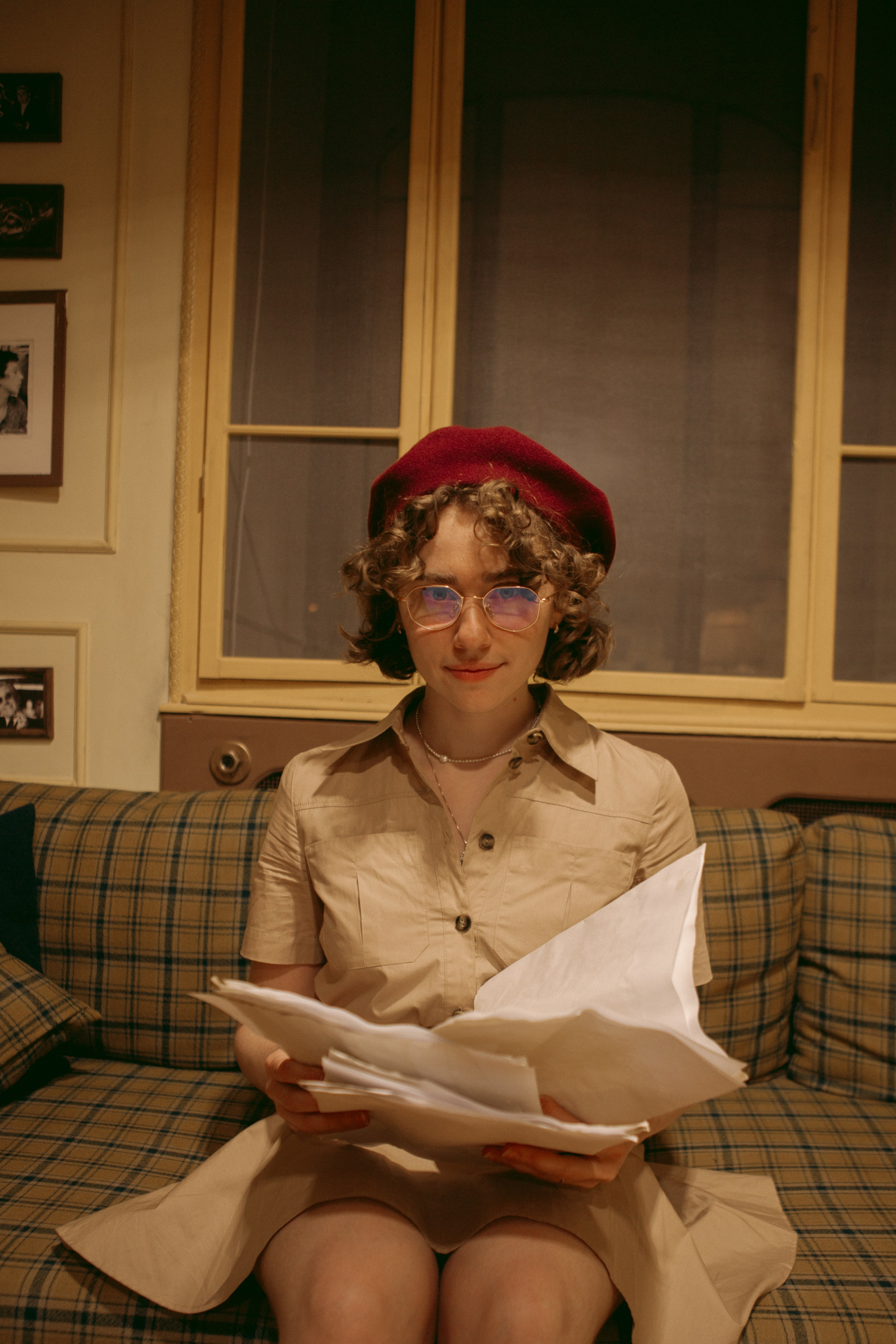 A cinematic daydream in the spirit of Wes Anderson’s style. Portrait, family and pet photographer in Cyprus, Ksenia Bourdelle