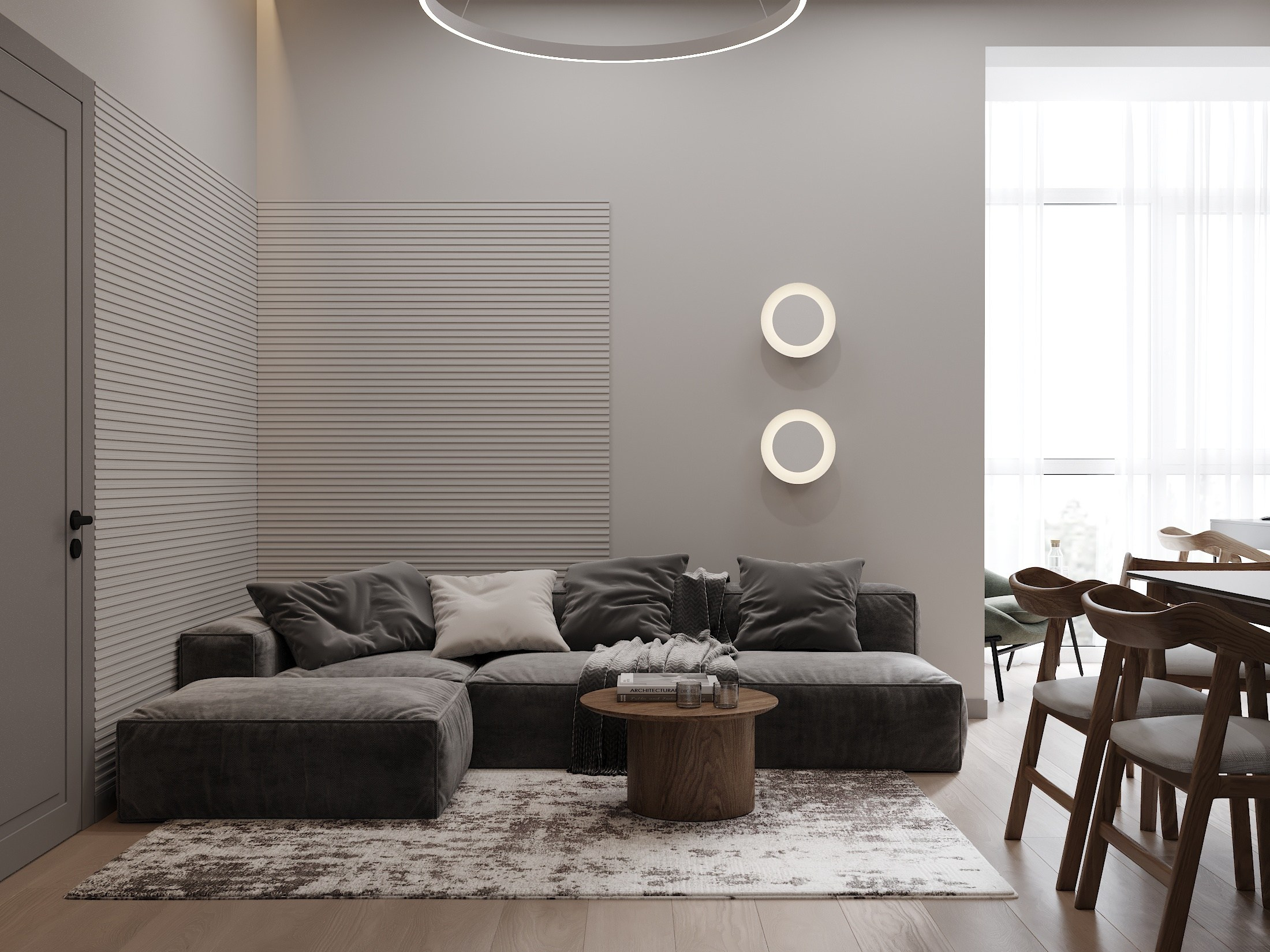 ЖК Лесной Квартал 81.7 кв.м. Дизайн интерьера, 3D-визуализация Владивосток