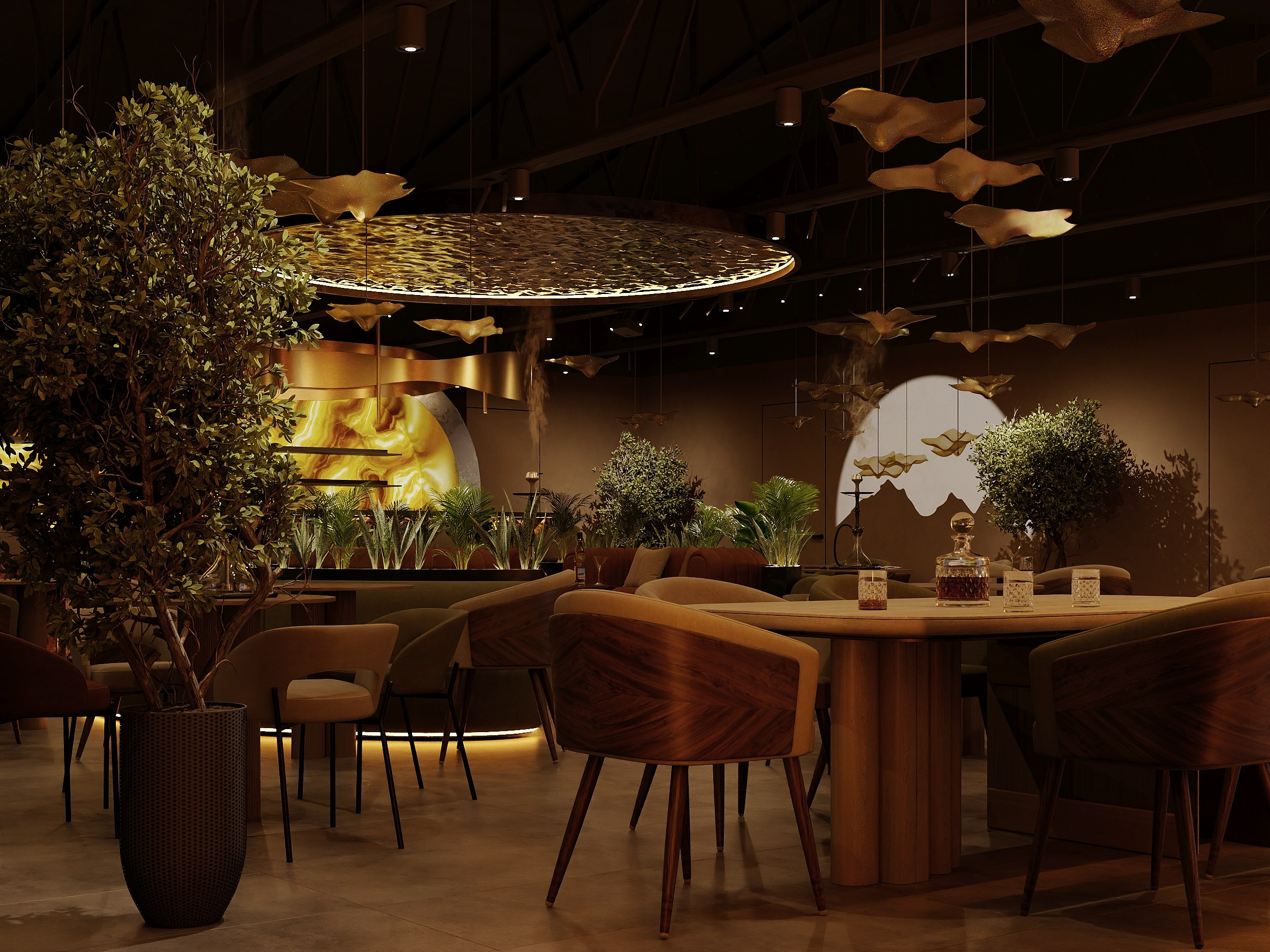 Кальянная Oazis Lounge. Студия дизайна интерьера в Москве T.Art Design