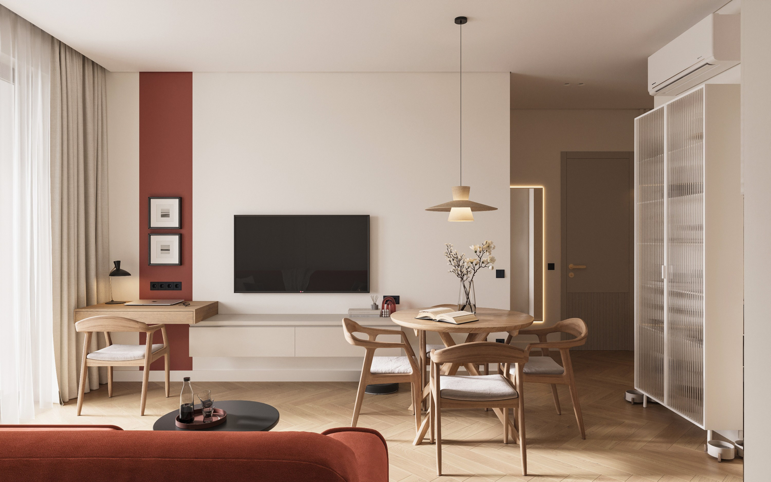 ЖК «Black River» | Living room. 3D визуализация интерьеров — Ирина