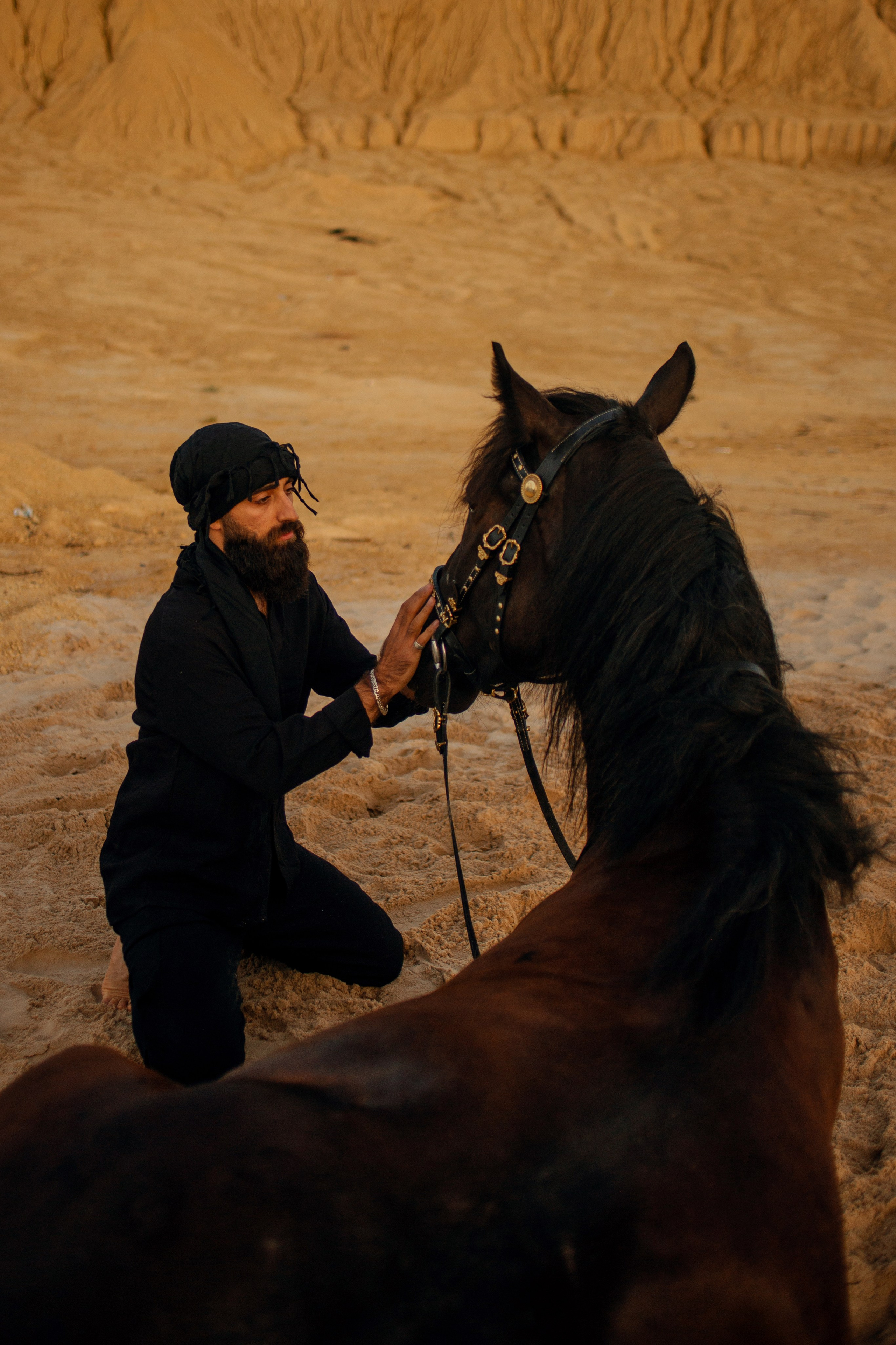 Мужская фотосессия с лошадью