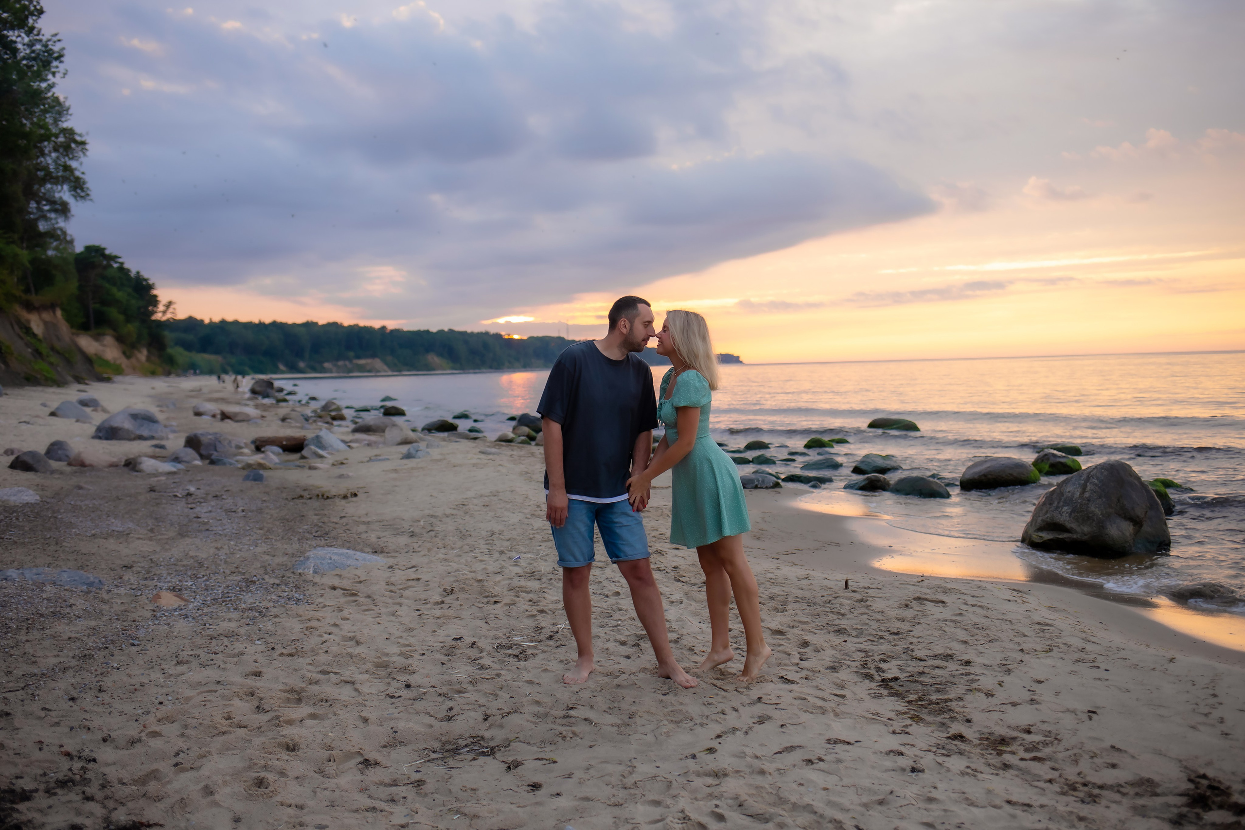 Есеня, Леня и Аня. Закат в Куликово. Фотограф в Калининграде Решетникова Алина