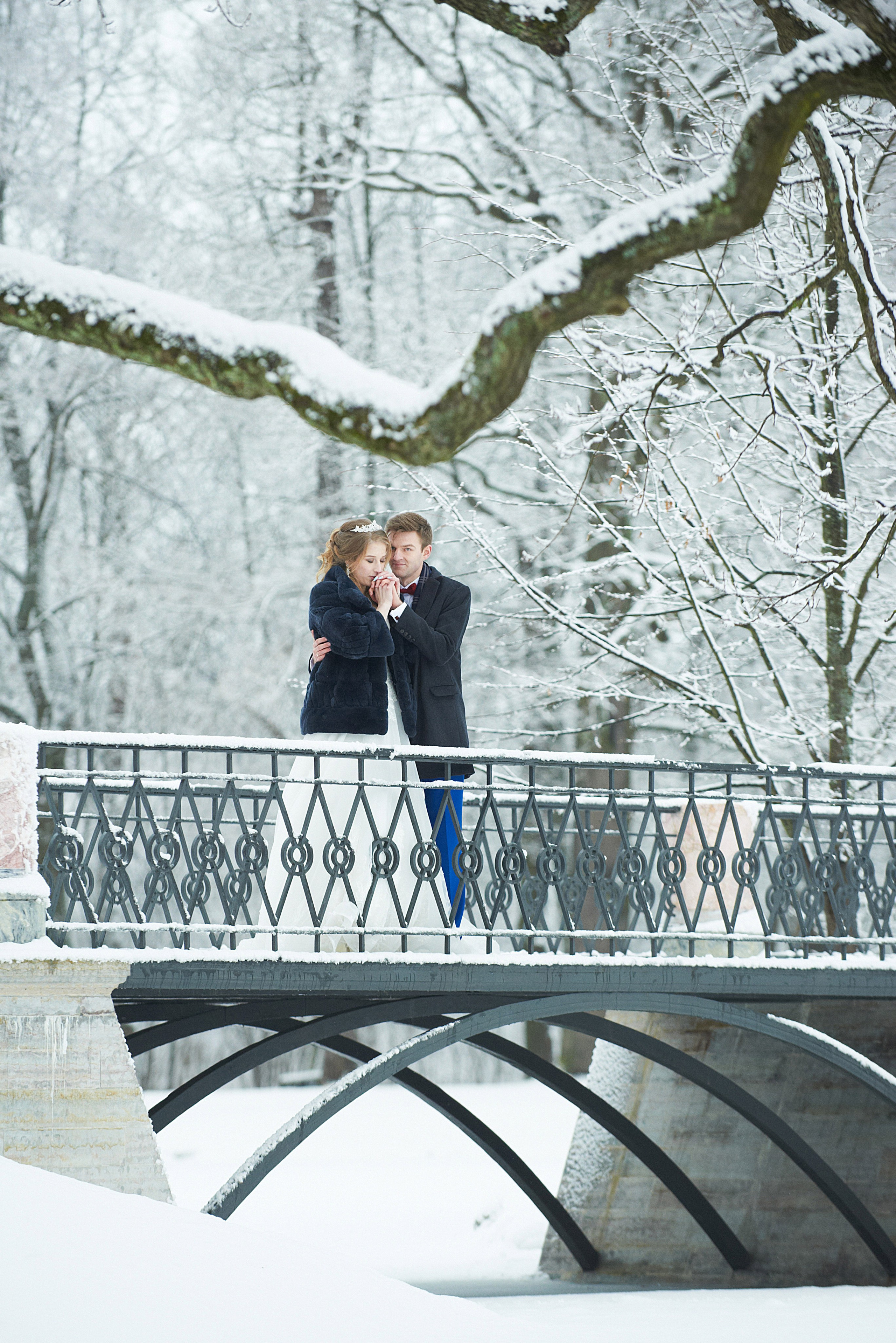 Надежда и Владислав (зимняя свадебная фотосессия в Пушкине в Екатерининском парке). Портретный, семейный и свадебный фотограф в Санкт-Петербурге и в Пушкине Ширяев Денис