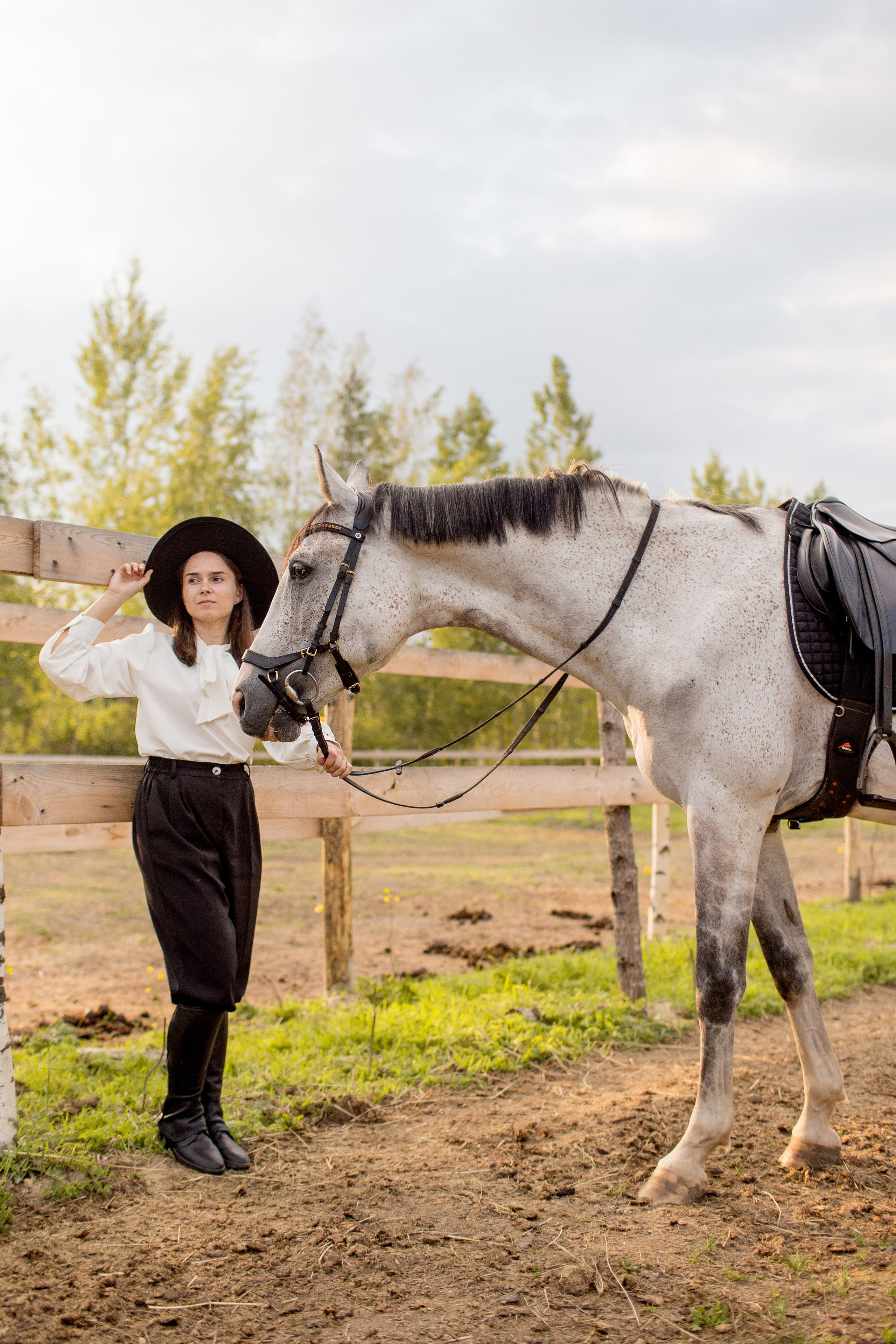 Фотосессия с серой лошадью