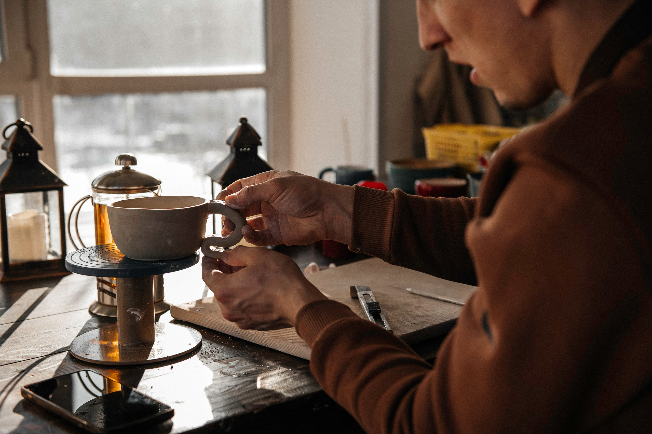 Семья Смирновых в Гончарной мастерской. Фотограф в Сургуте Светлана Гибадуллина