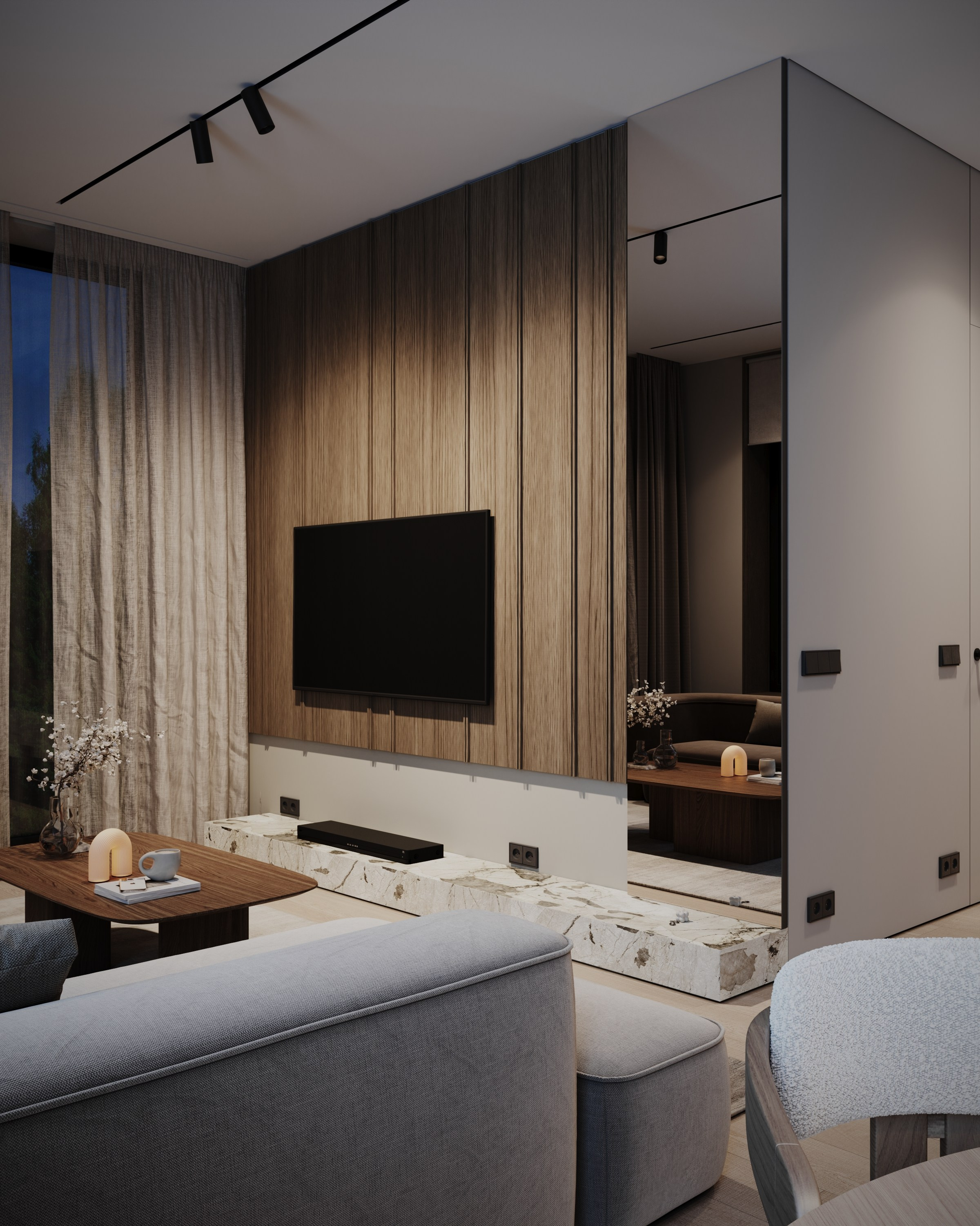 Сибирский дом. Визуализации интерьера