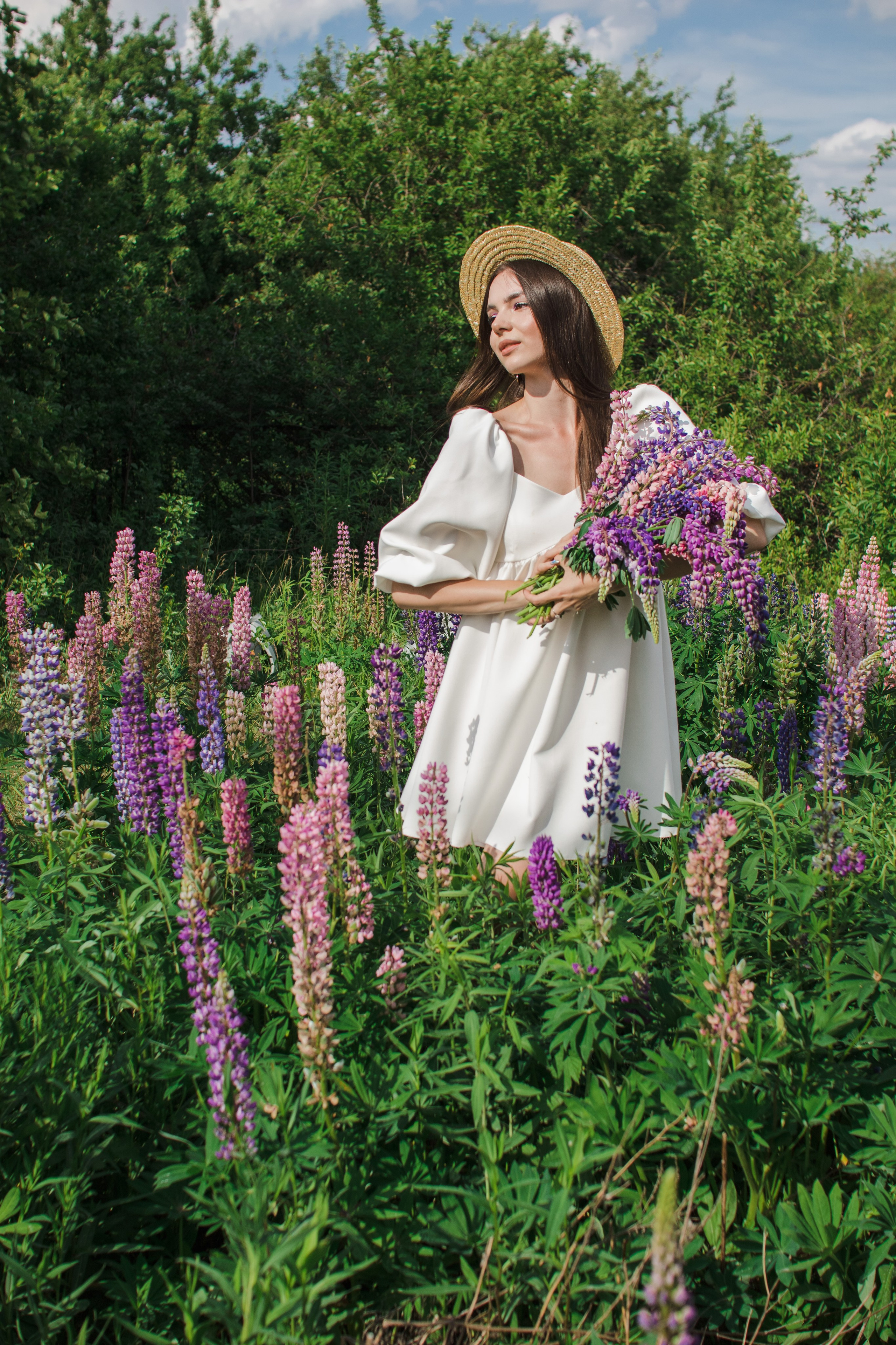 Девушках в люпинах