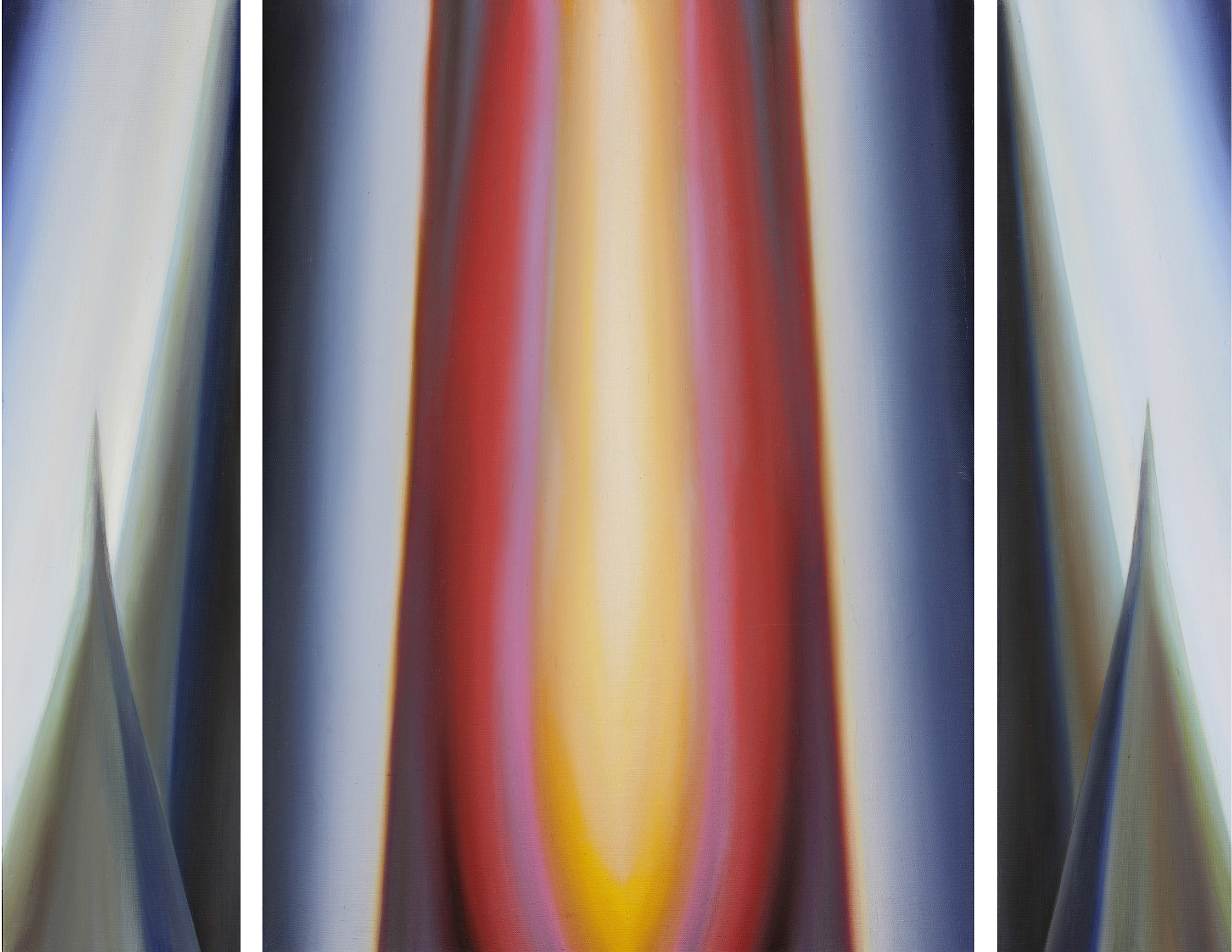 Artist Alexei Maximov. Triptych, Forms, 2020, oil on canvas