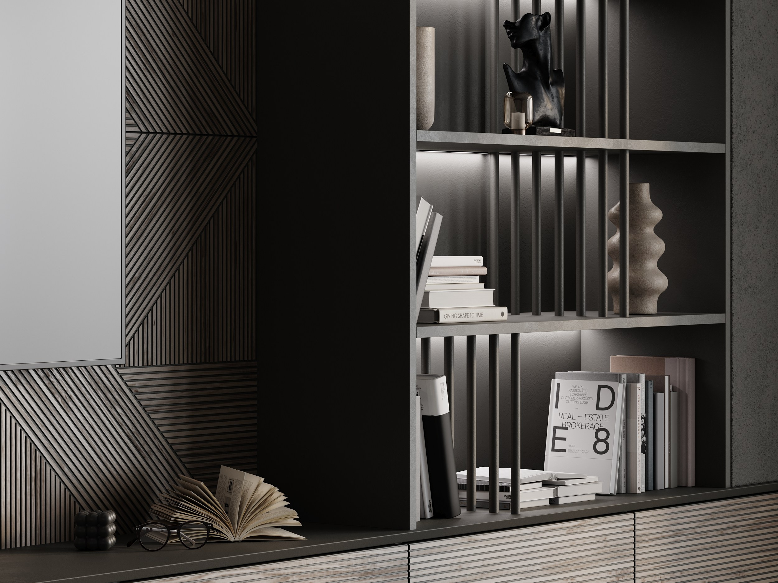 Гостиные / 2023. 3D-сцены интерьеров в 3ds Мах: сборка по ТЗ для визуализаторов