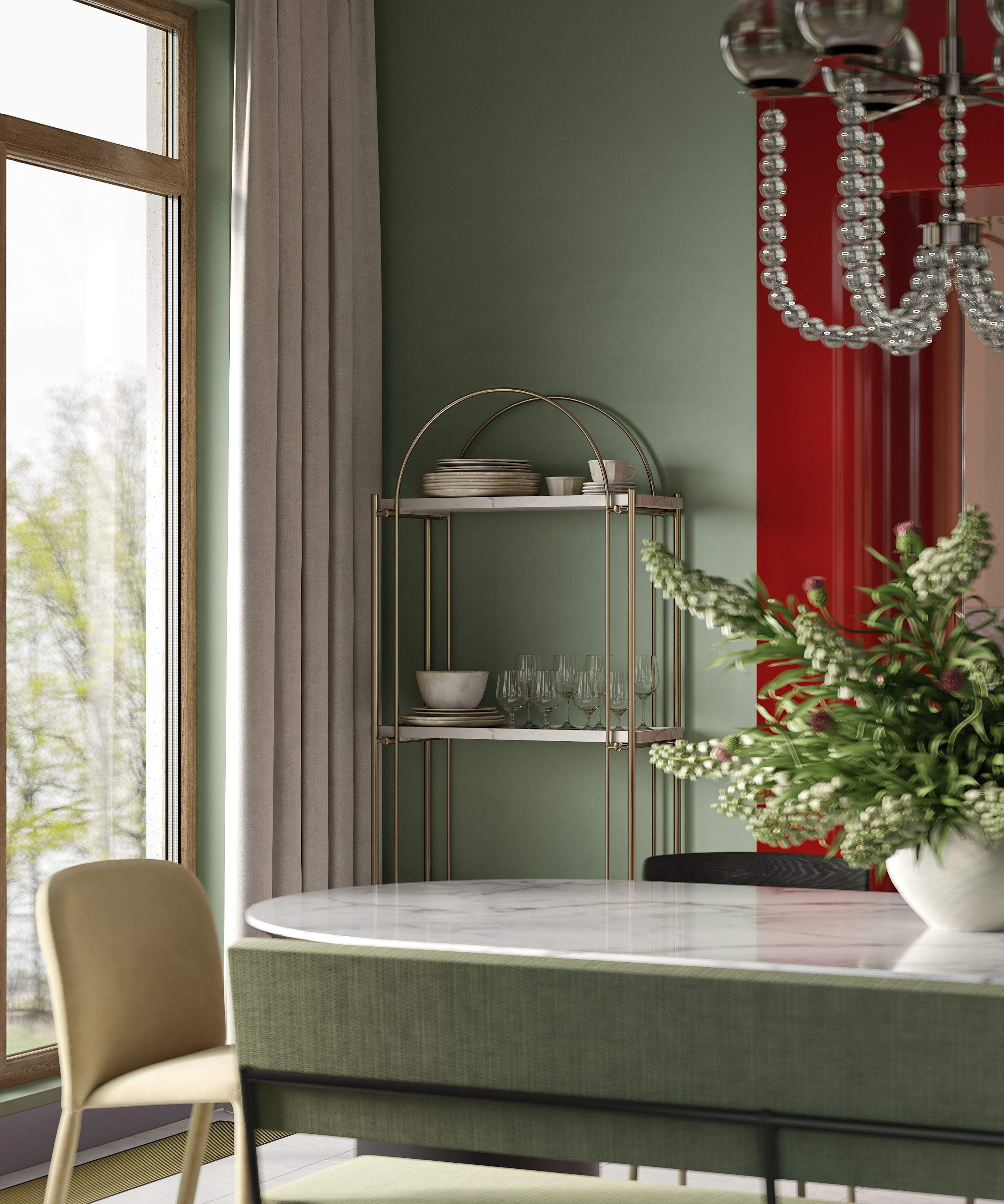 Spring dinning | Design by Lake and Walls. Interior visualisation | avocado.render